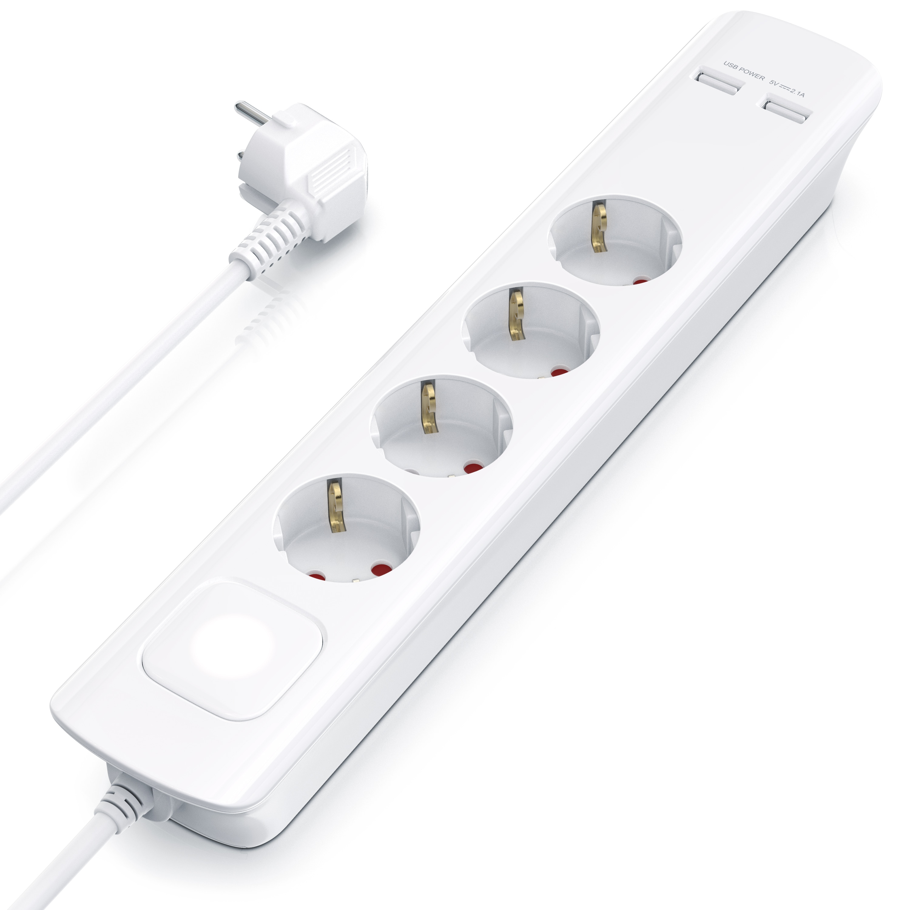 BEARWARE Steckdosenleiste Mehrfachsteckdose Steckerleiste 3680W, 4-fach - Bild 1