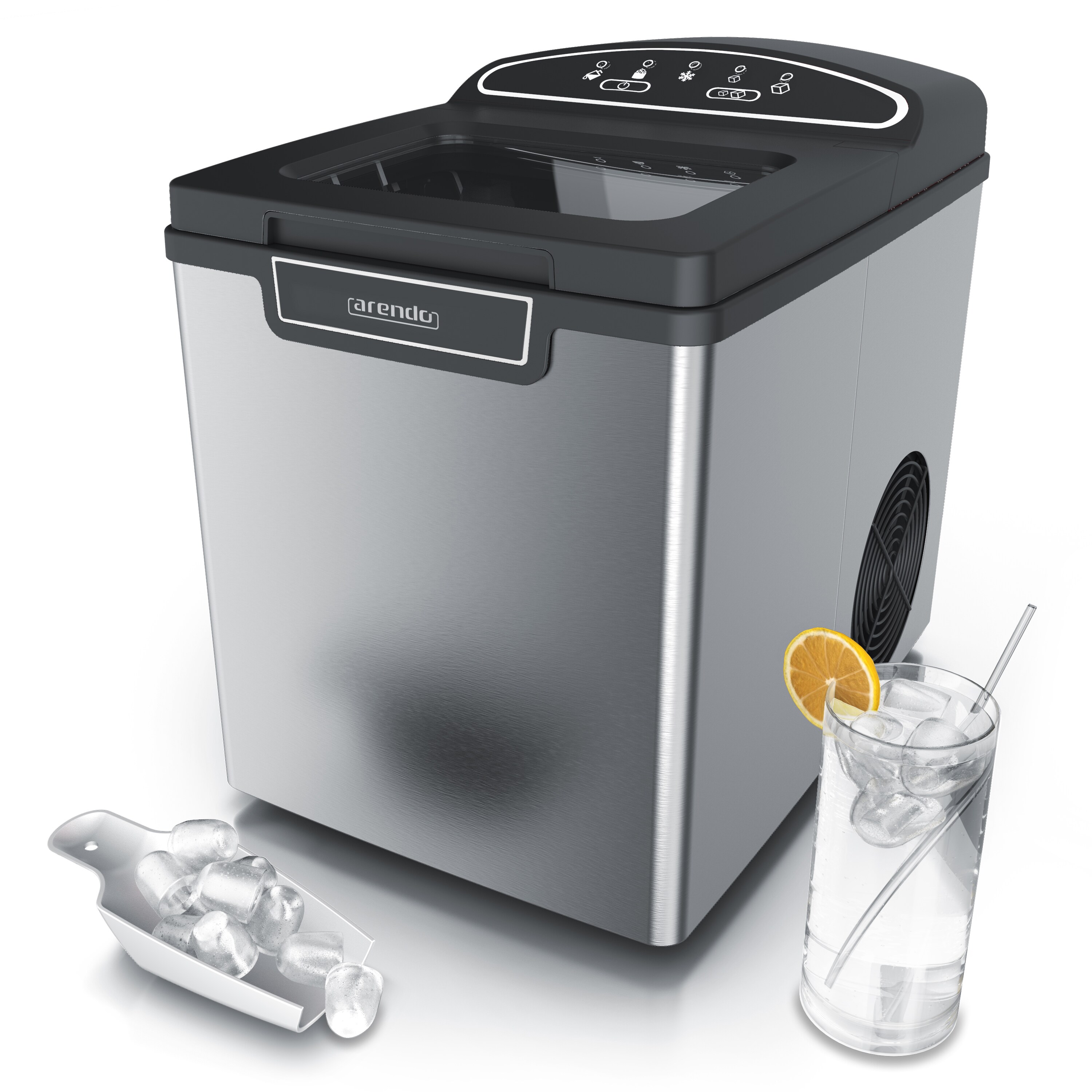 Arendo Eisw&uuml;rfelmaschine, Ice Cube Maker, 12-15 kg / 24 h, 7,5 - 8,5 Minuten Produktionszeit, 1,8 Liter Wassertank, 105 Watt, Eisw&uuml;rfelbereiter - Bild 1