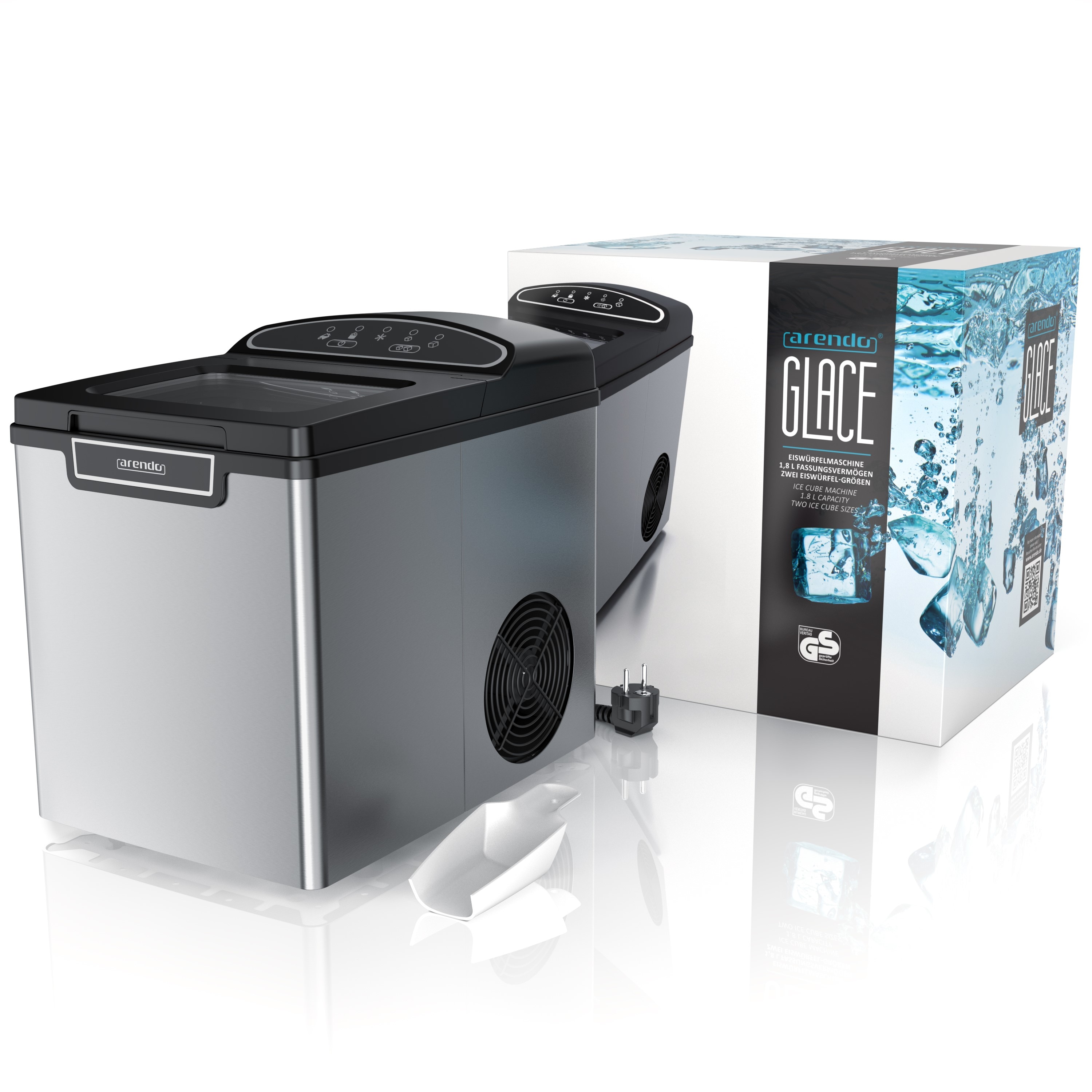 Arendo Eiswürfelmaschine, Ice Cube Maker, 12-15 kg / 24 h, 7,5