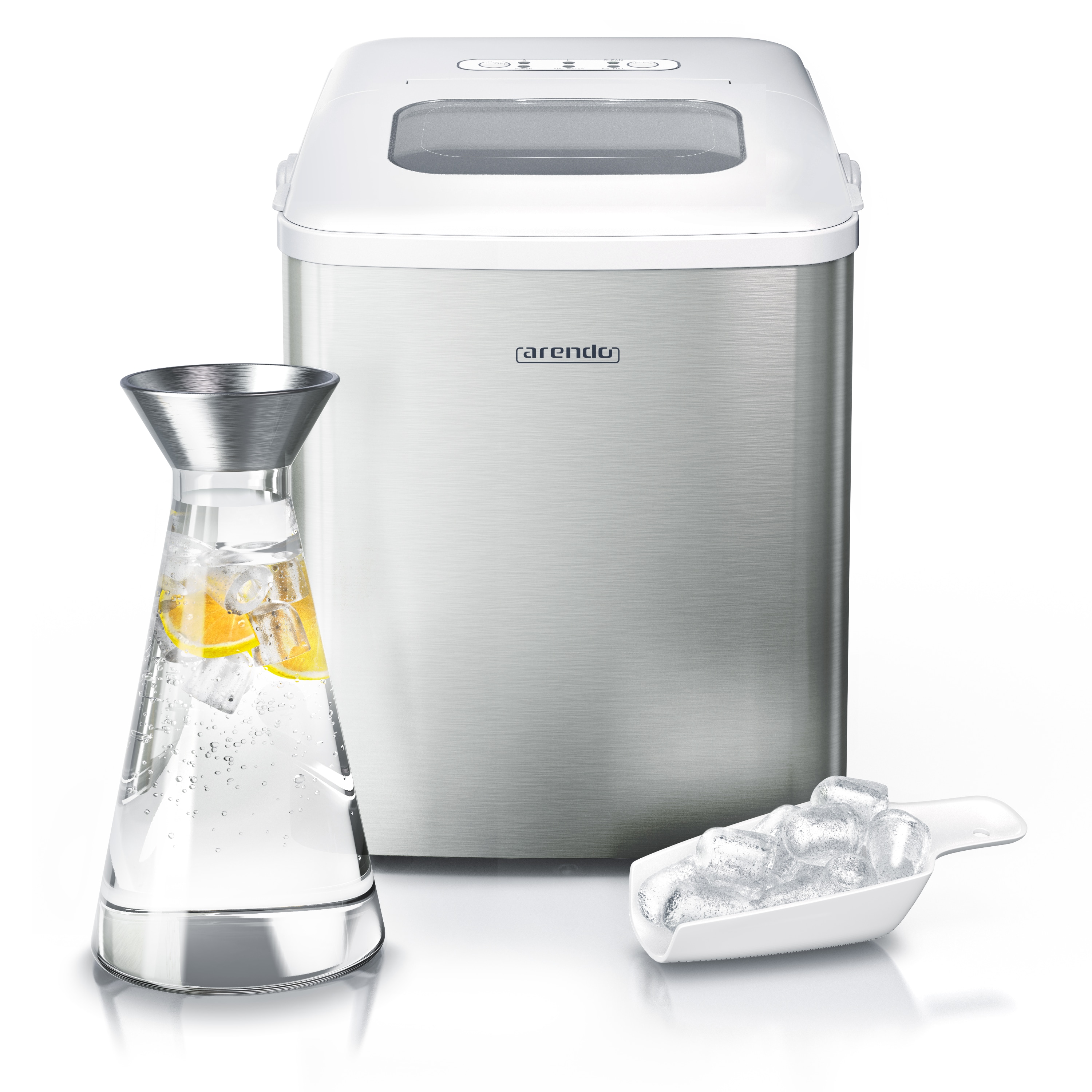 Arendo Eisw&uuml;rfelmaschine 120 Watt mit 1,5 Liter Wassertank Eisw&uuml;rfelbereiter, Ice Cube Maker, Eisw&uuml;rfel in 8 - 9 Minuten, 10 - 12 kg / 24 h, leise - Bild 1