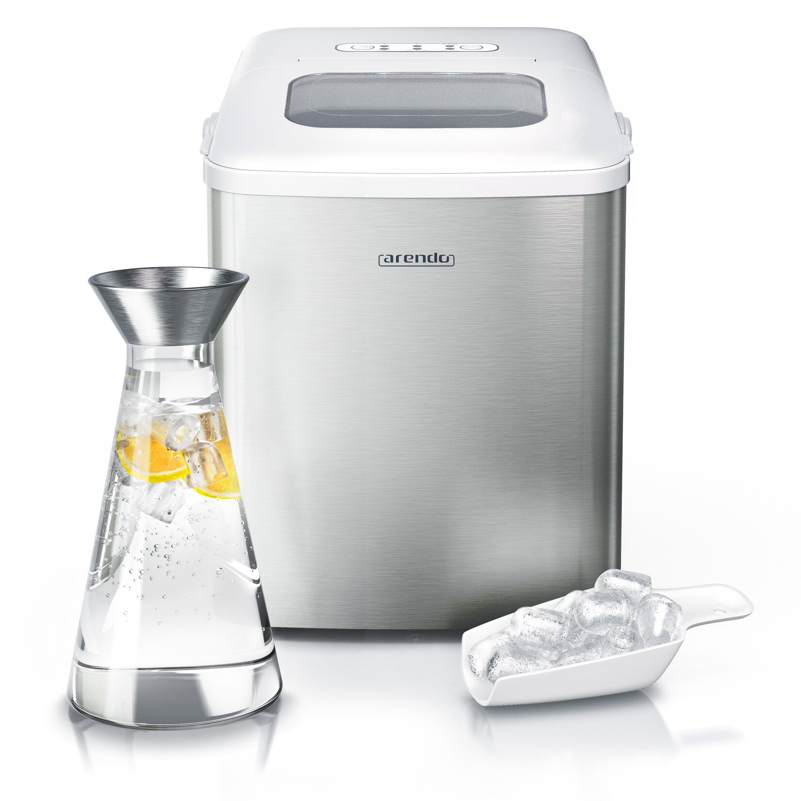 Arendo Eiswürfelmaschine 120 Watt mit 1,5 Liter Wassertank Eiswürfelbereiter, Ice Cube Maker, Eiswürfel in 8 – 9 Minuten, 10 – 12 kg / 24 h, leise | 04062861008959