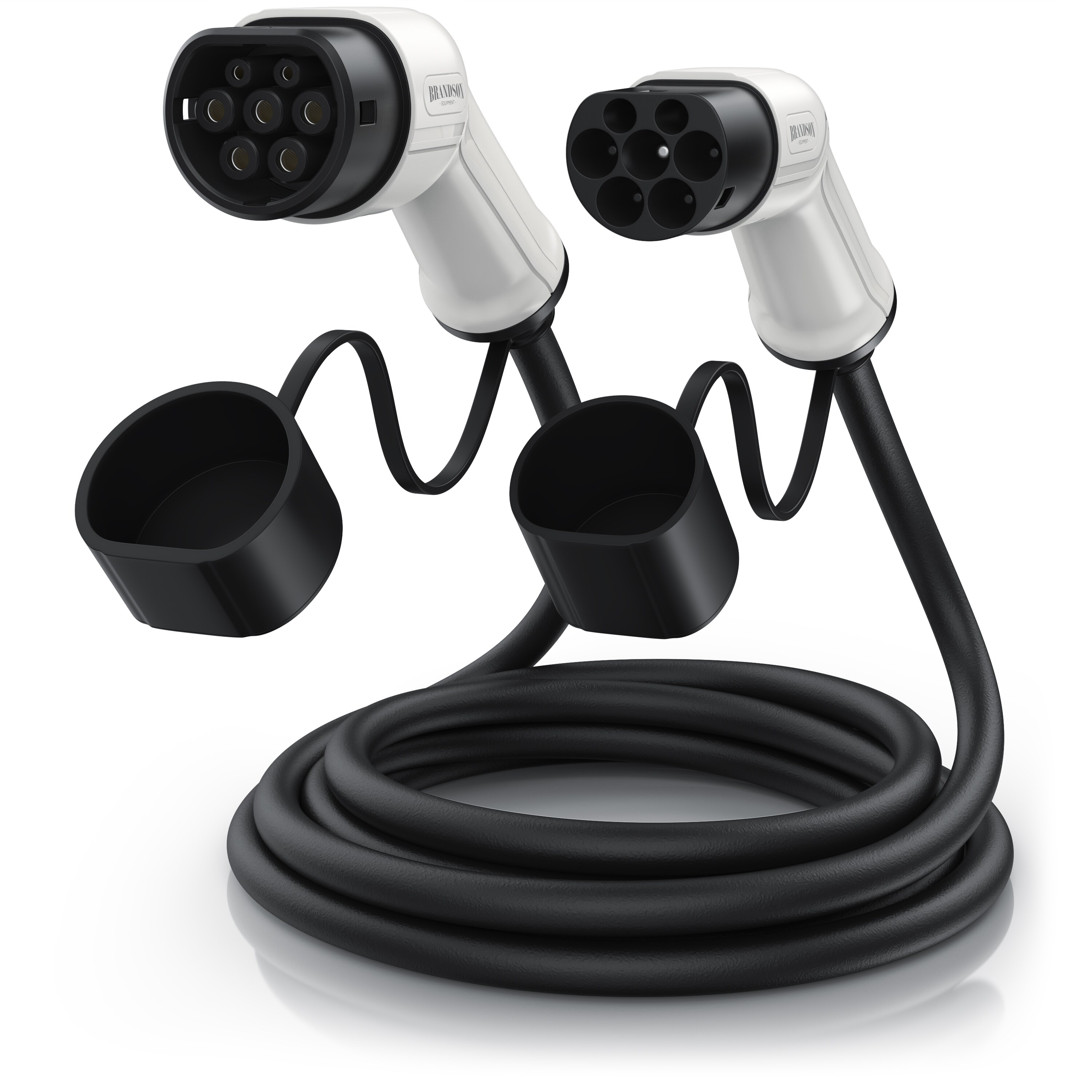 Brandson EV/Elektroauto Ladekabel 22 kW - IEC Typ 2 auf Typ 2 (EN 62196-1&2) - 3,6 A-32 A - 3-phasig - 480 V - 5 m - kompatibel mit S/3/X/Y, ID.3 - Bild 1