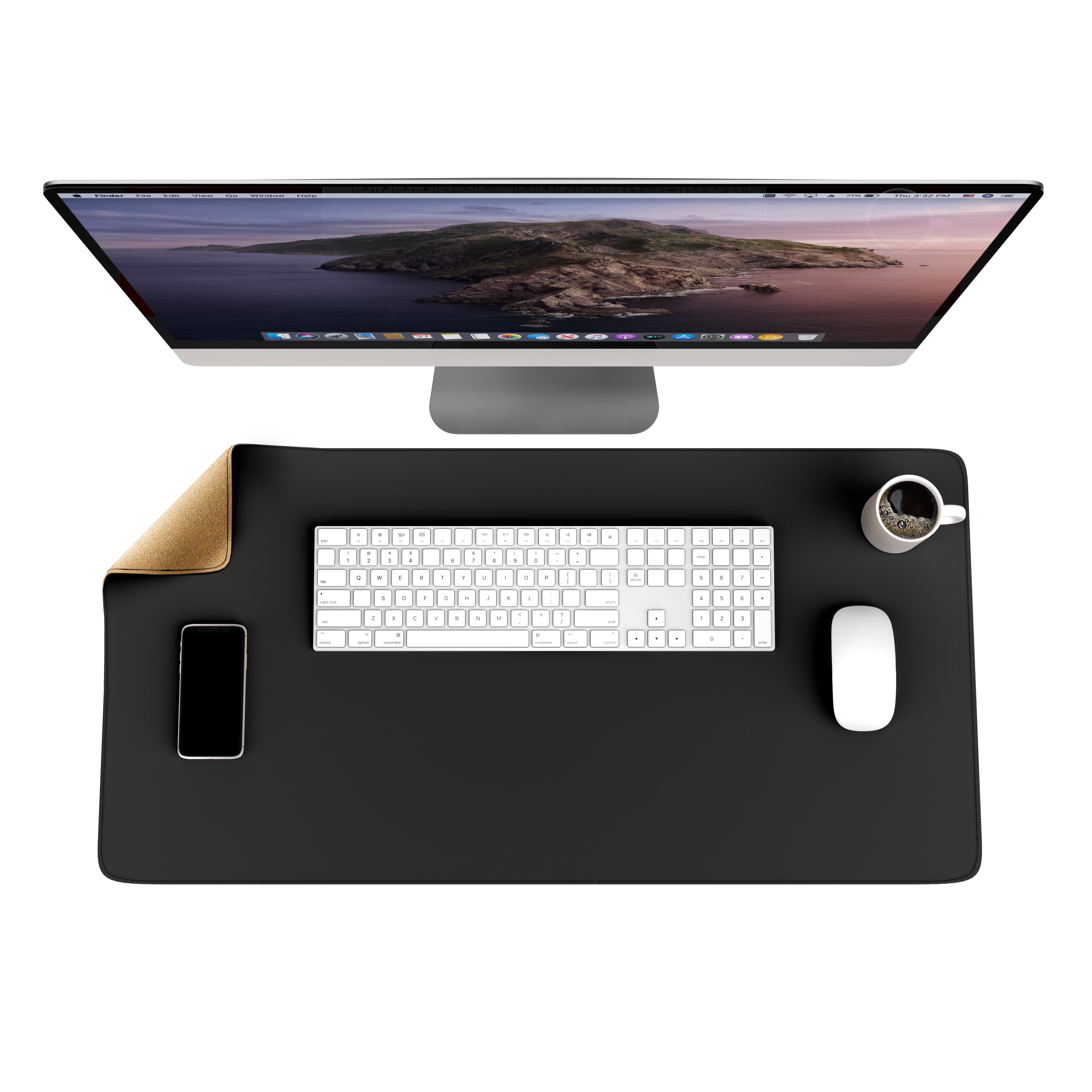 CSL Mauspad, XXL 800 x 400 x 3 mm Schreibtischunterlage, XXL Mousepad / Rutschfest, schwarz - Bild 1