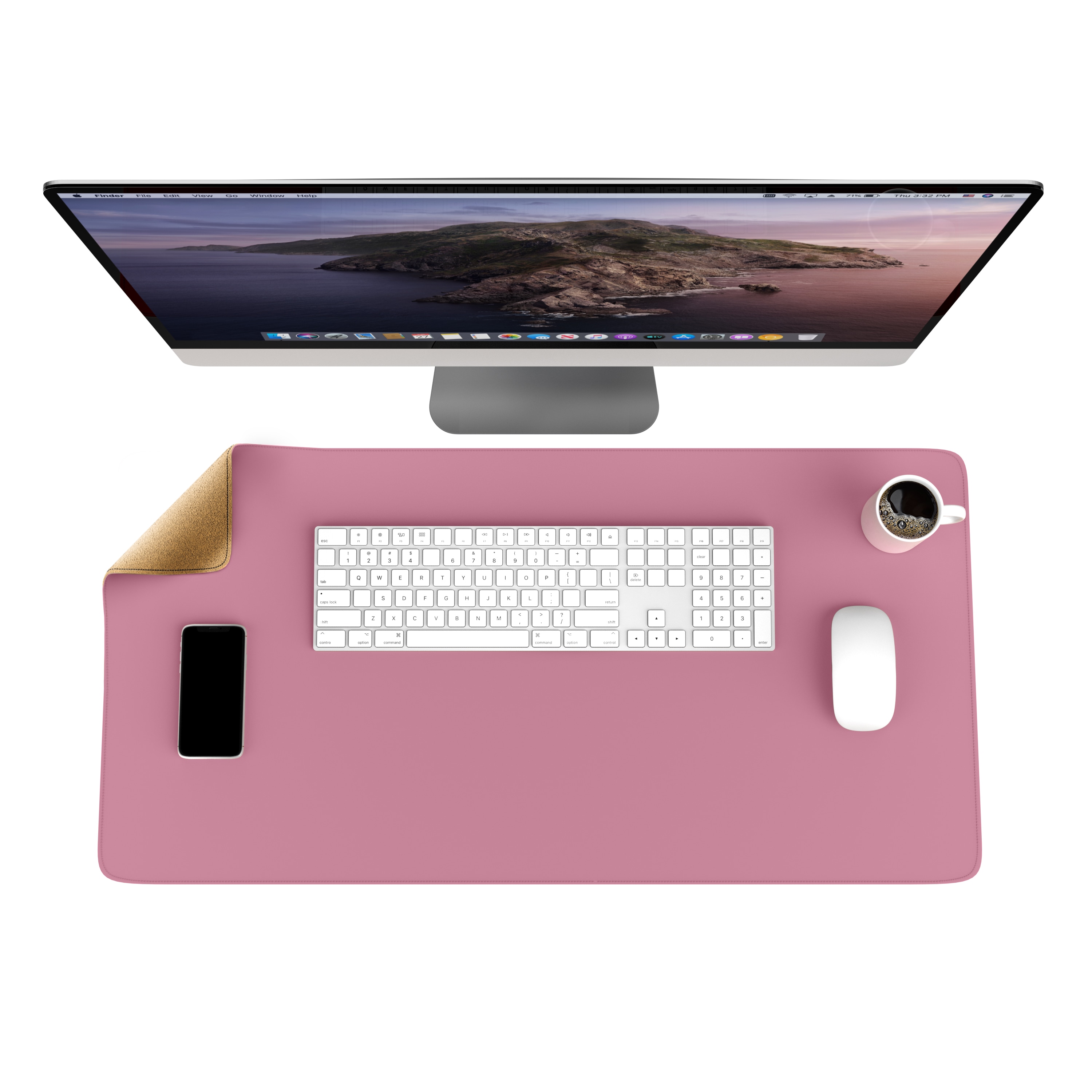 CSL Mauspad, XXL 800 x 400 x 3 mm Schreibtischunterlage, XXL Mousepad / Rutschfest, pink - Bild 1