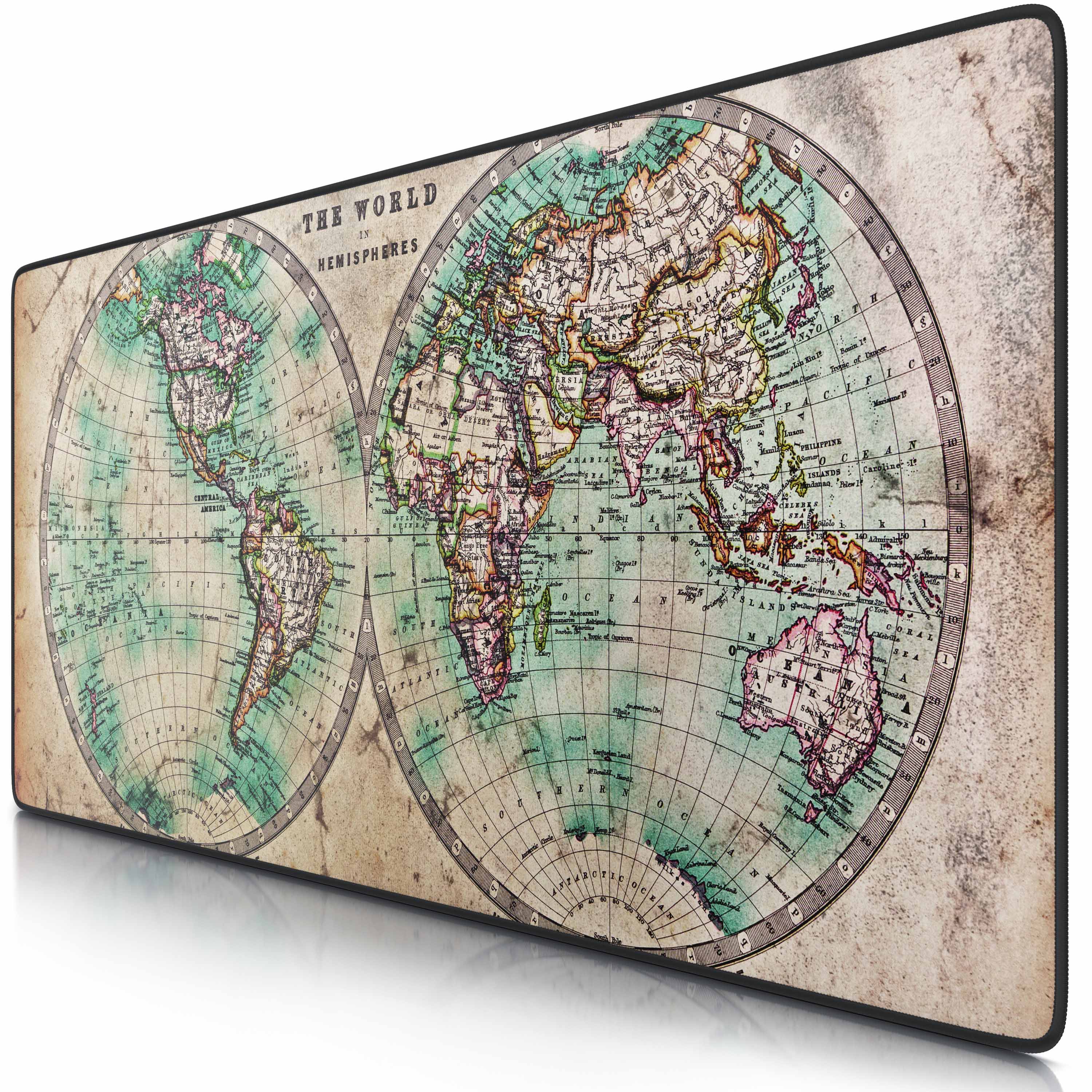 CSL Gaming Mauspad, XXL Schreibtischunterlage 900 x 400mm, Pr&auml;zision & Geschwindigkeit, Old Map - Bild 1