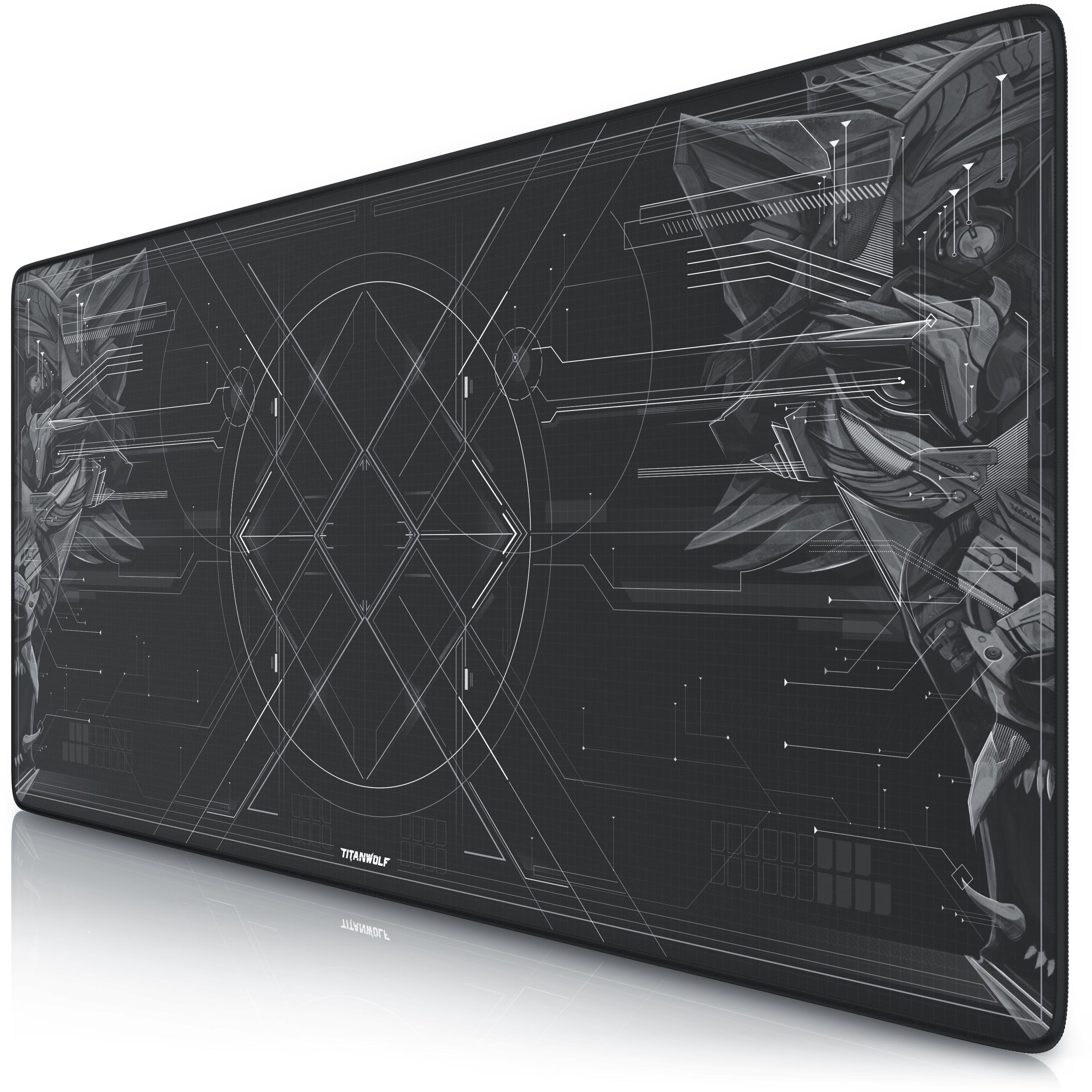 Titanwolf Gaming Mauspad XXL, glattes Stoffgewebe, Speed Mousepad 900 x 400mm gro&szlig;e Fl&auml;che, HUD Motiv - Bild 1