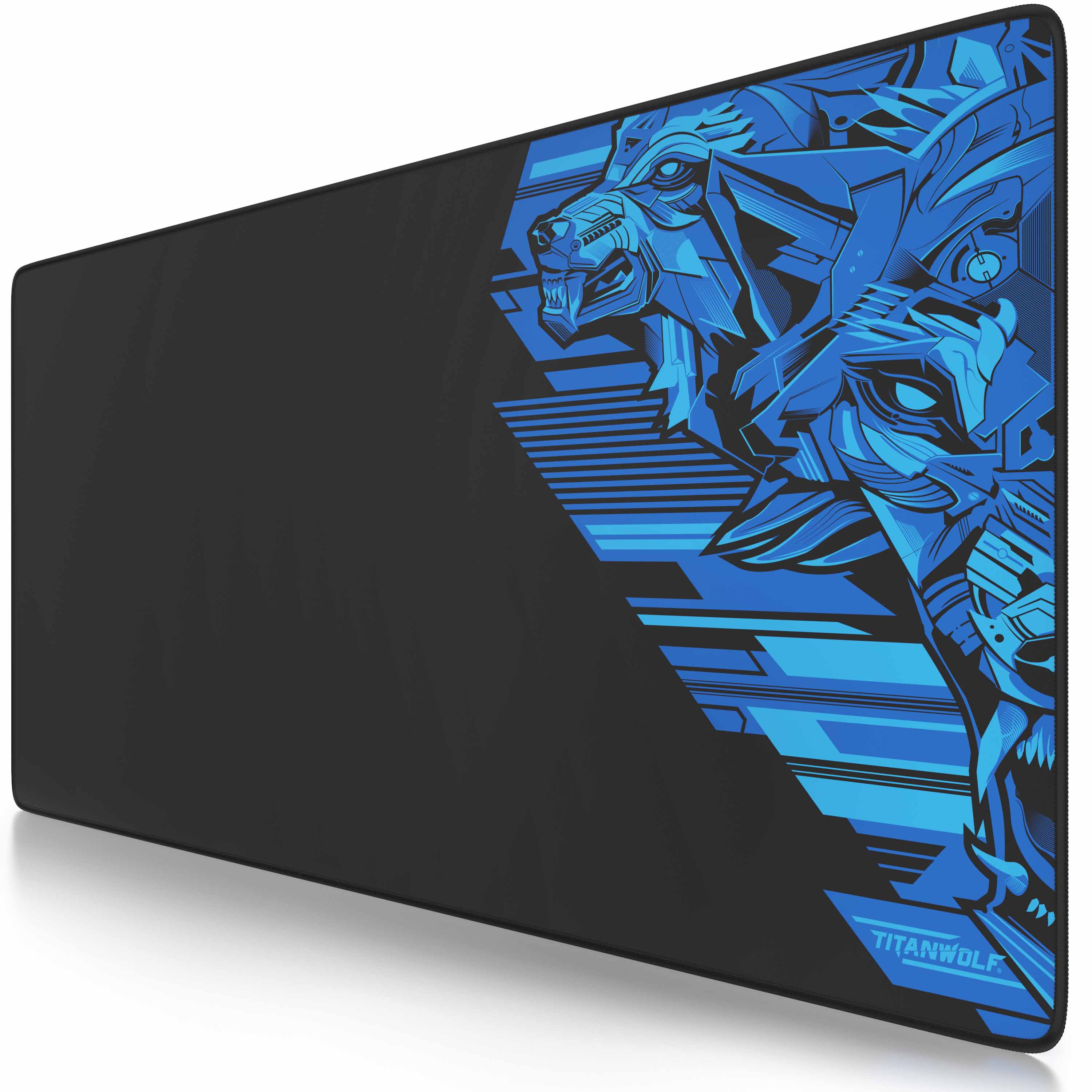 Titanwolf Gaming Mauspad XXL, glattes Stoffgewebe, Speed Mousepad 900 x 400mm gro&szlig;e Fl&auml;che, Vector Blau - Bild 1