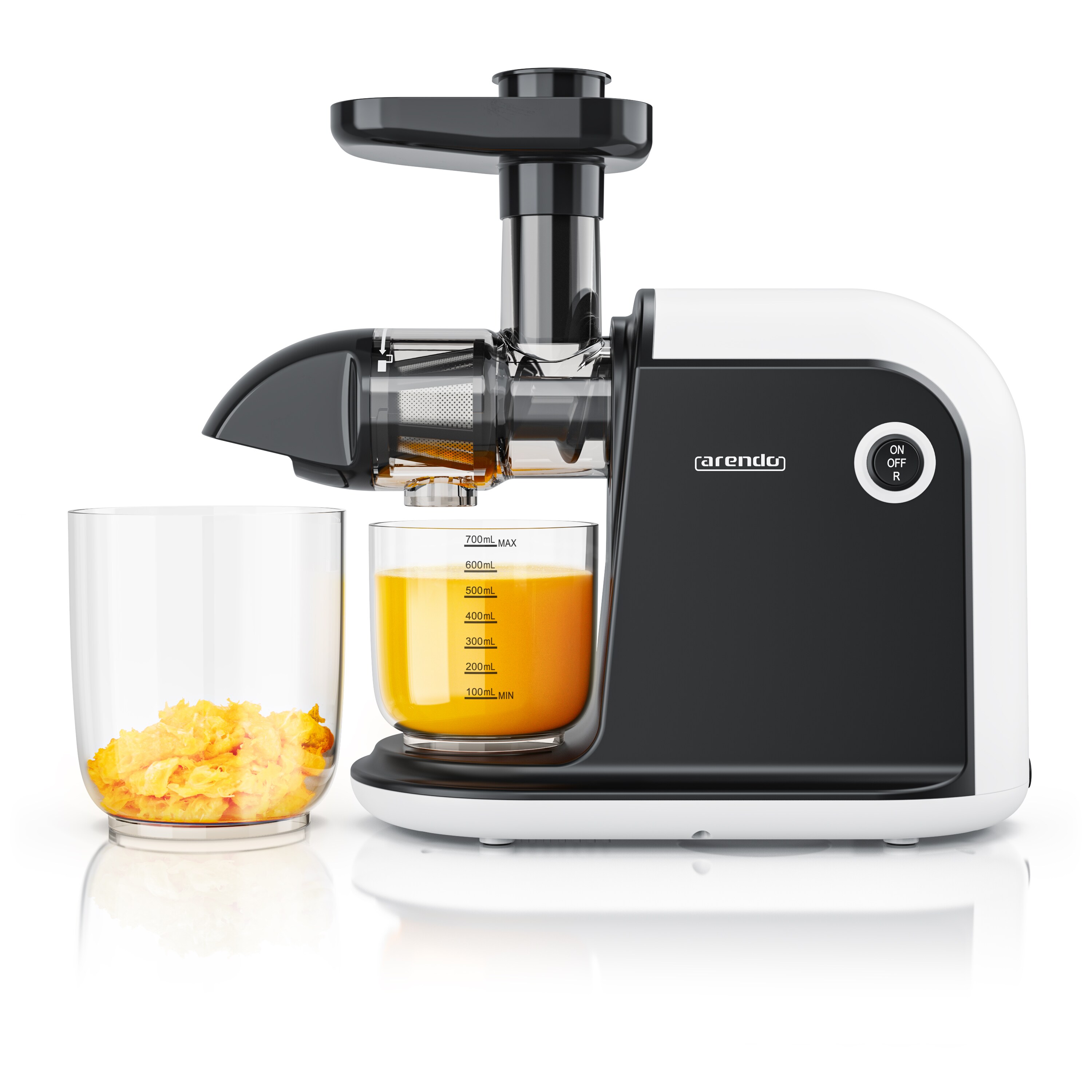 Arendo Slowjuicer Entsafter Edelstahl - f&uuml;r Gem&uuml;se und Obst - Saftpresse elektrisch - 150W - 700 ml Saftkanne - Bild 1