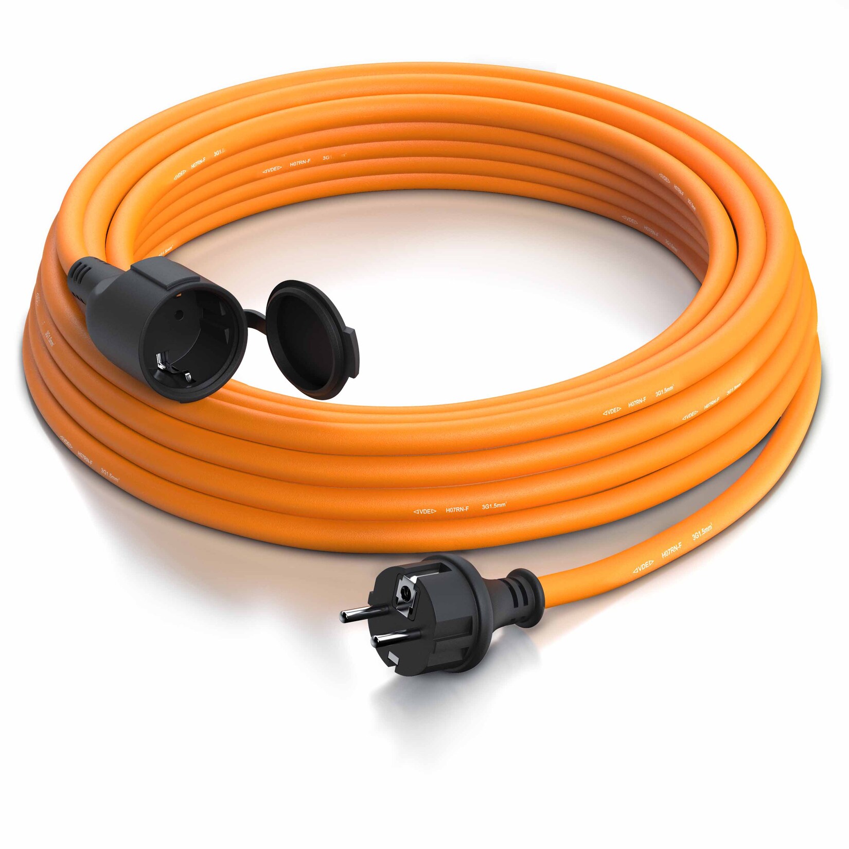 Brandson Verlängerungskabel, Typ F Schutzkontakt, Stromkabel Verlängerung für den Außenbereich 3500W, Outdoor, IP44 – 40m | 04062861010624