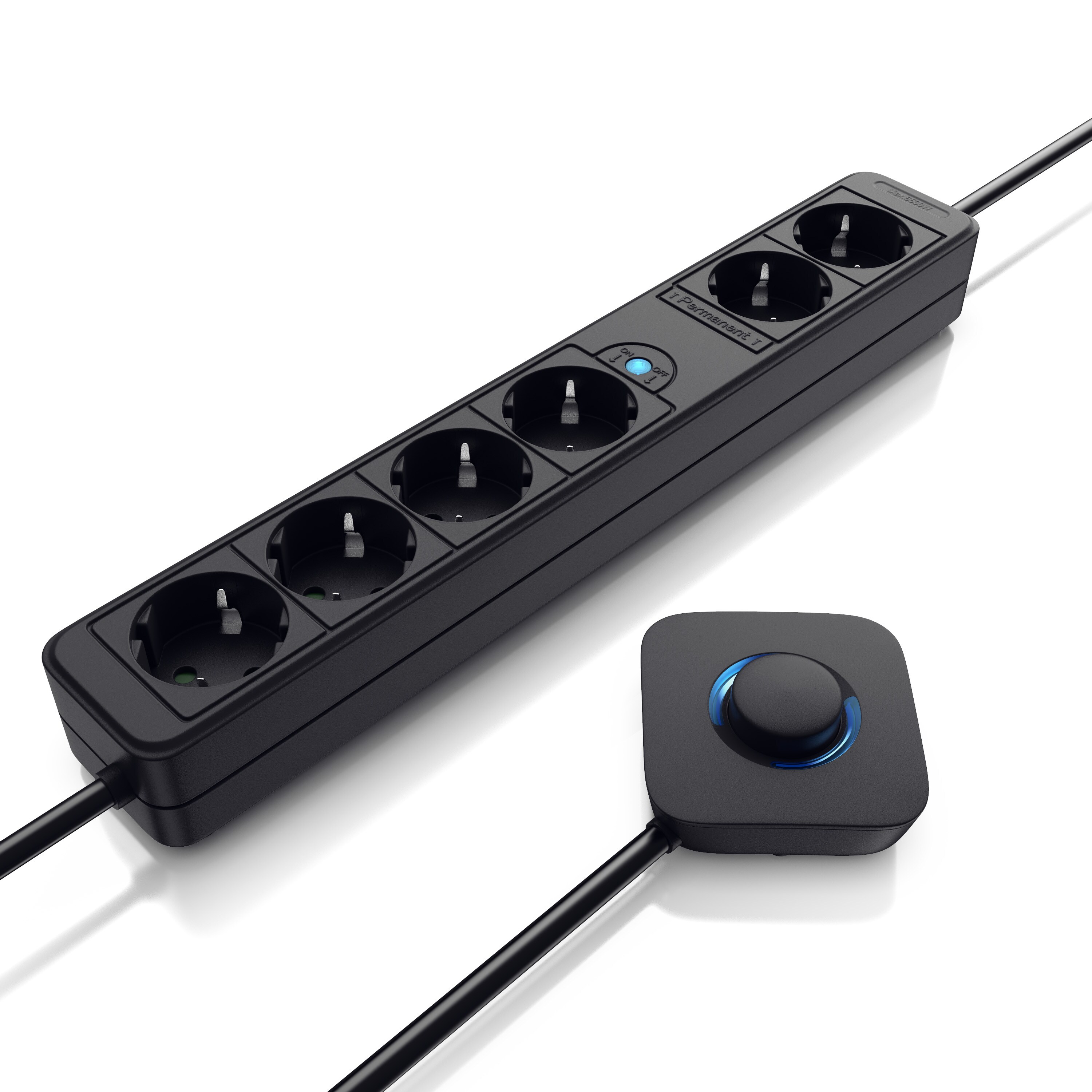 Arendo Steckdosenleiste Mehrfachsteckdose Steckerleiste 3500W, 6-fach - Bild 1