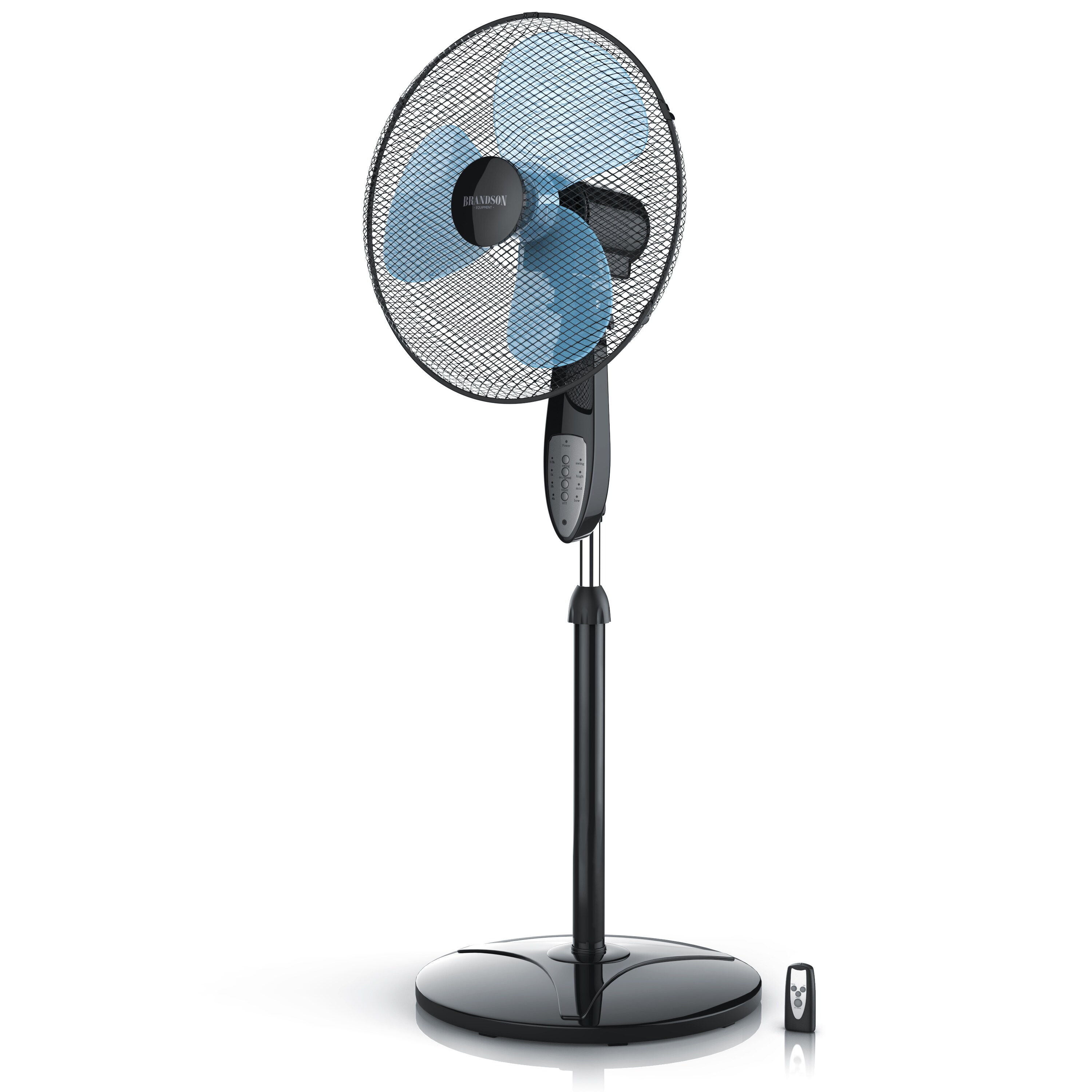 Brandson Standventilator 42 cm, Standl&uuml;fter, Ventilator h&ouml;henverstellbarer Standfu&szlig;, Neigungswinkel verstellbar, 50W, 3 Geschwindigkeitsstufen - Bild 1
