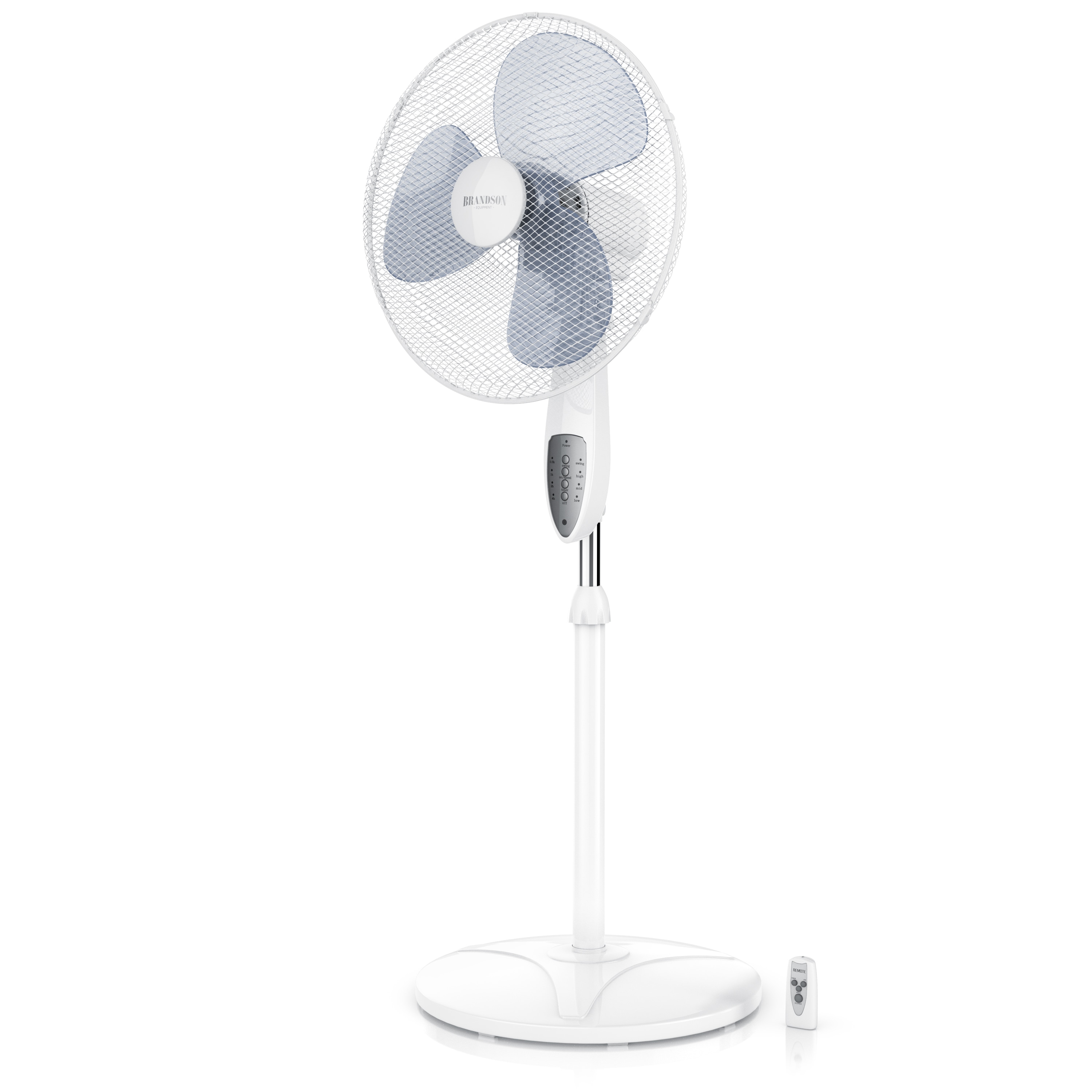 Brandson Standventilator mit 3 Leistungsstufen, 50 W Standl&uuml;fter leise, Ventilator h&ouml;henverstellbar, mobiler L&uuml;fter, 30 Grad neigbar - Bild 1