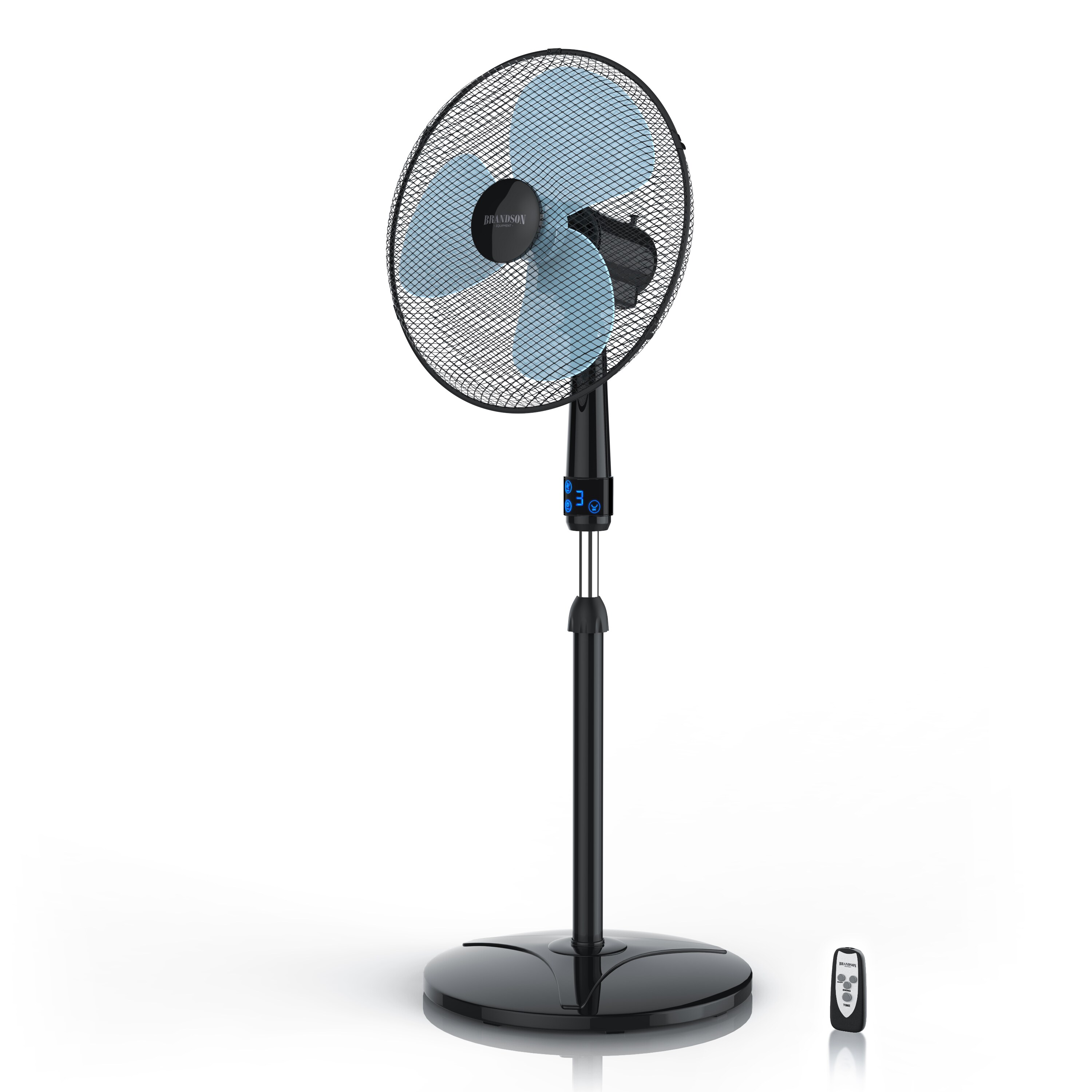Brandson Standventilator mit Fernbedienung 50W, leise, Ventilator h&ouml;henverstellbar, 30&deg; neigbar , 3 Geschwindigkeitsstufen, Oszillation ca. 90&deg; - Bild 1