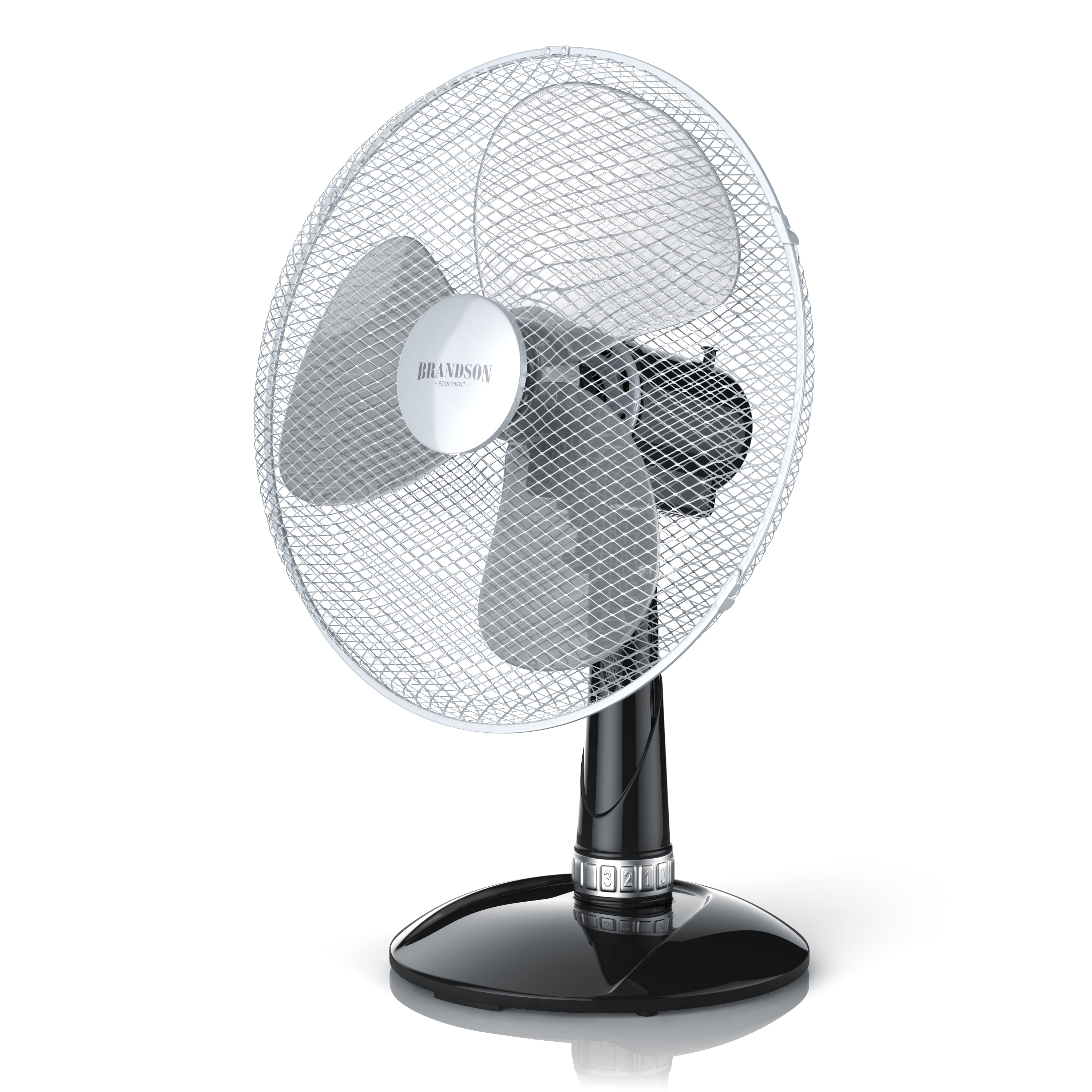 Brandson 50W Tischventilator mit 3 Leistungsstufen, Tisch Ventilator 40 cm, klein und leise, 30&deg; neigbar, Oszillation ca. 85 Grad, Silber/Schwarz - Bild 1