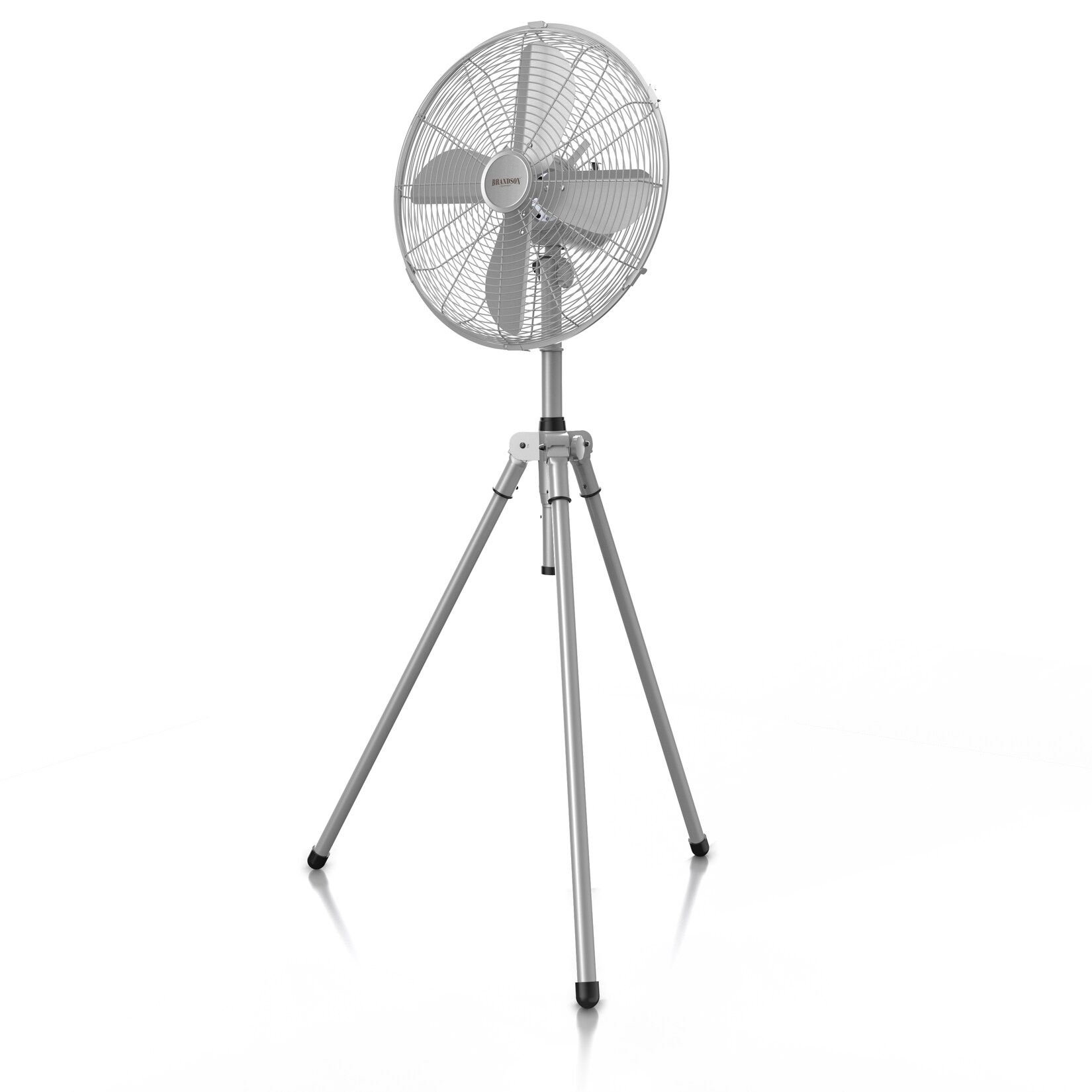 Brandson Standventilator 45 cm mit 3 Geschwindigkeiten, Ventilator mit Dreibein-Stativ, 60 Watt, oszillierend, Silber/Edelstahl | 04062861070765