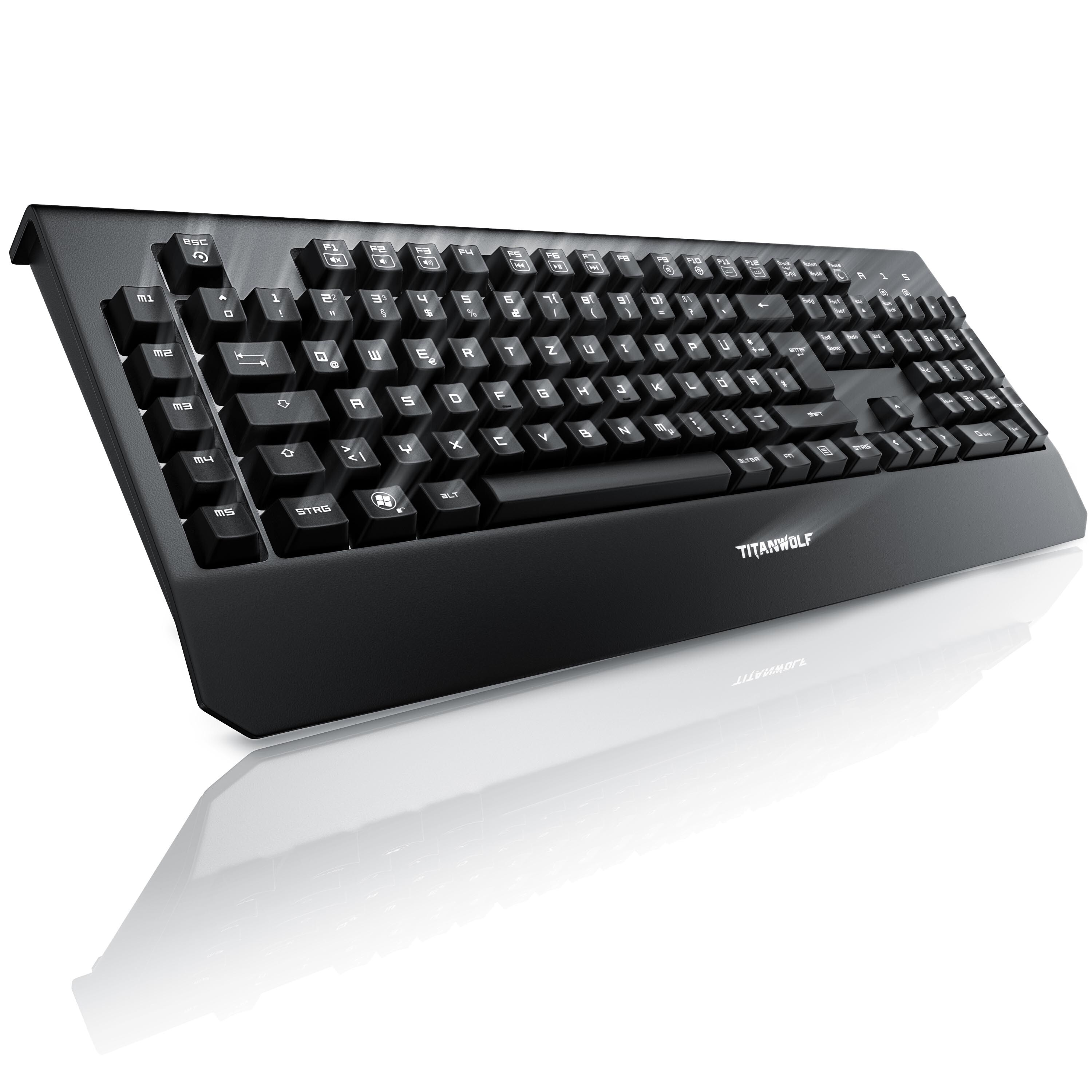 Titanwolf Gaming-Tastatur "Enforcer" mechanisch, LED Beleuchtung / QWERTZ / Kailh Blue Switches - Bild 1