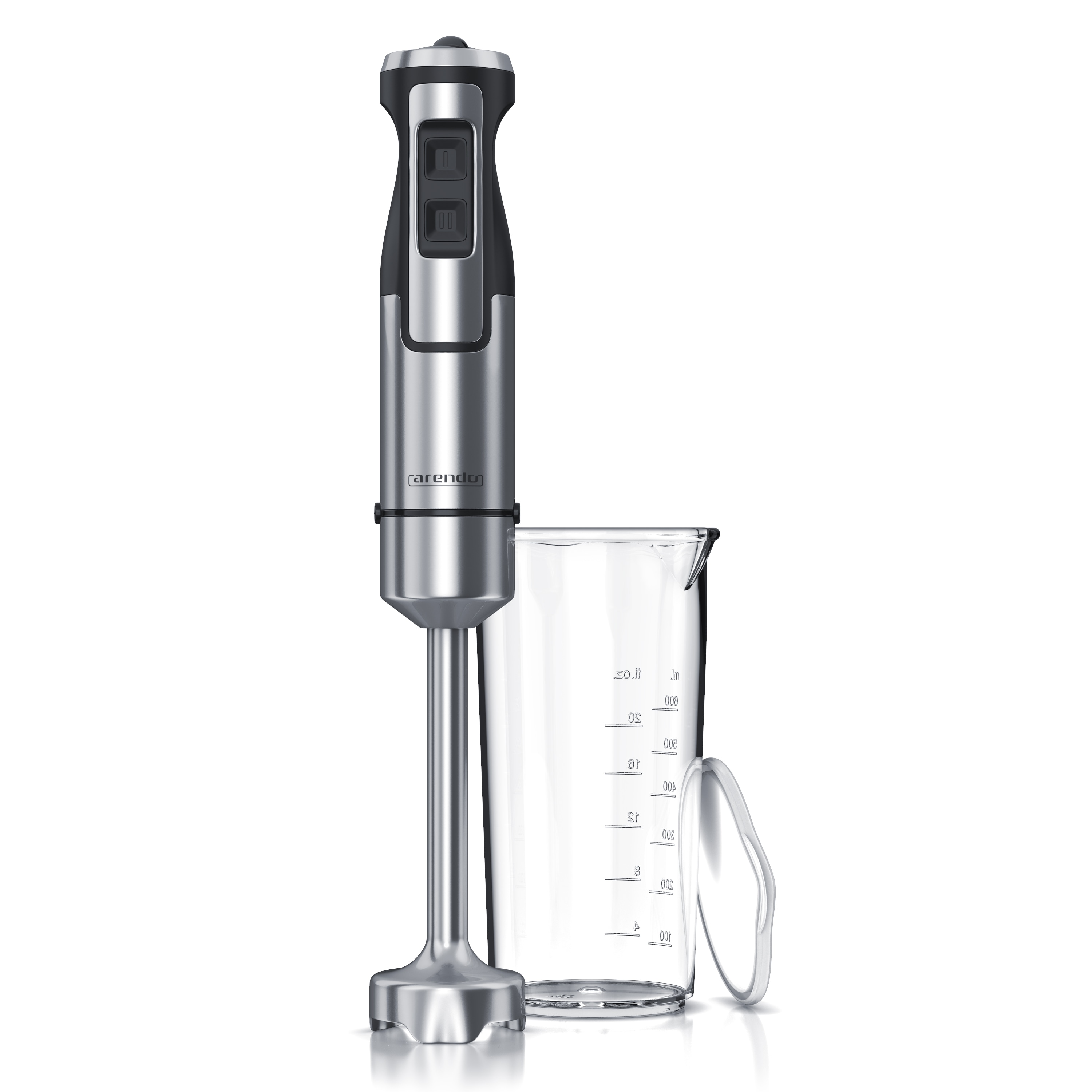 Arendo Edelstahl P&uuml;rierstab mit Messbecher Handmixer - Stabmixer - stufenlose Regelung - Bild 1