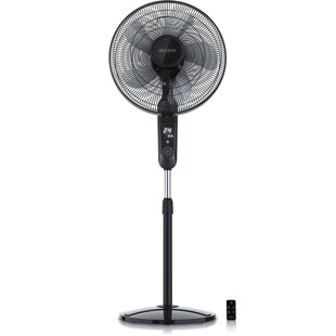 Brandson Standventilator 45,5cm Ø, DC, leise, Fernbedienung, energiesparend, Oszillation, 25 Stufen, schwarz - Bild 1