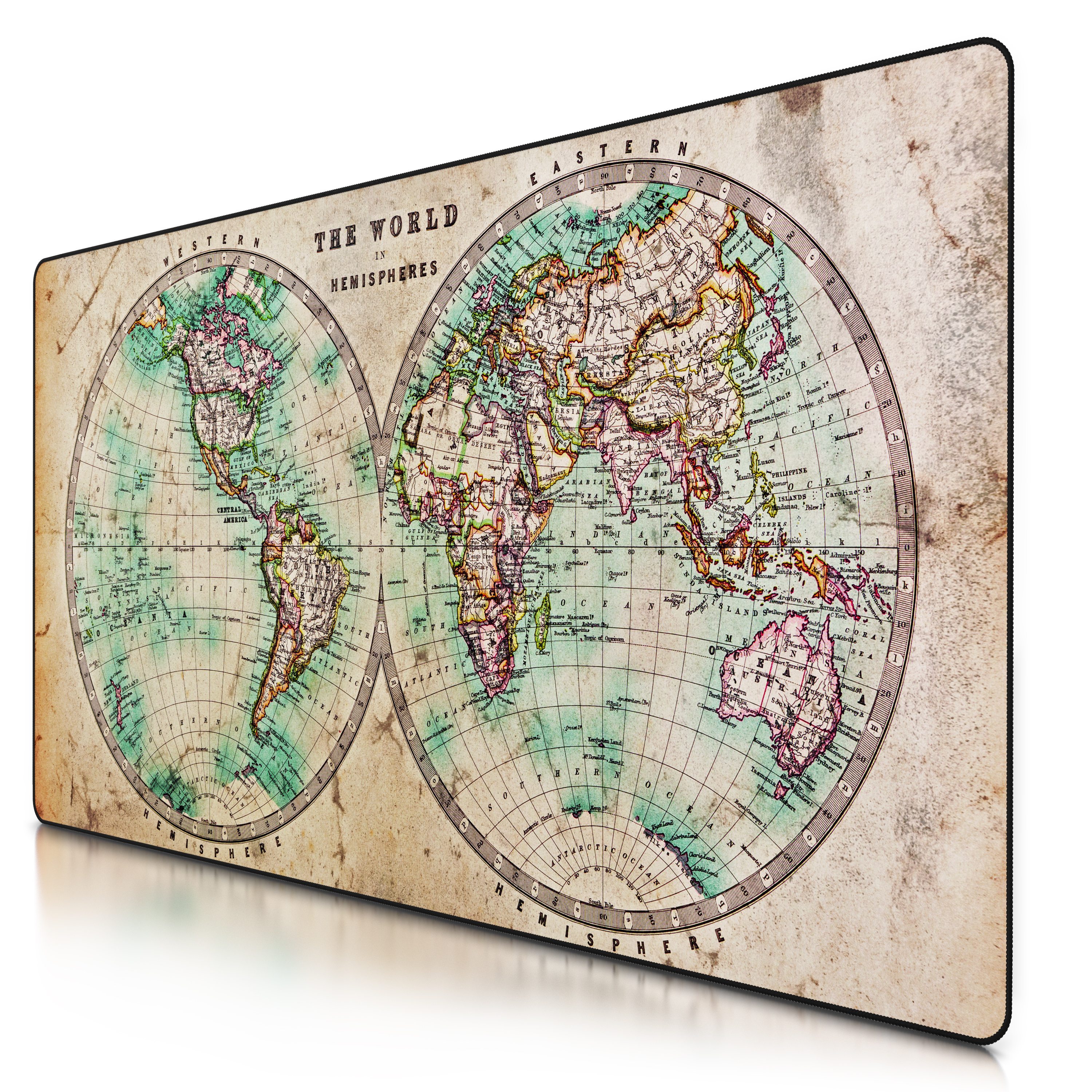CSL Gaming Mauspad, XXXL 1200 x 600 x 3 mm Schreibtischunterlage extra gro&szlig;, Abwaschbar, Oldmap - Bild 1