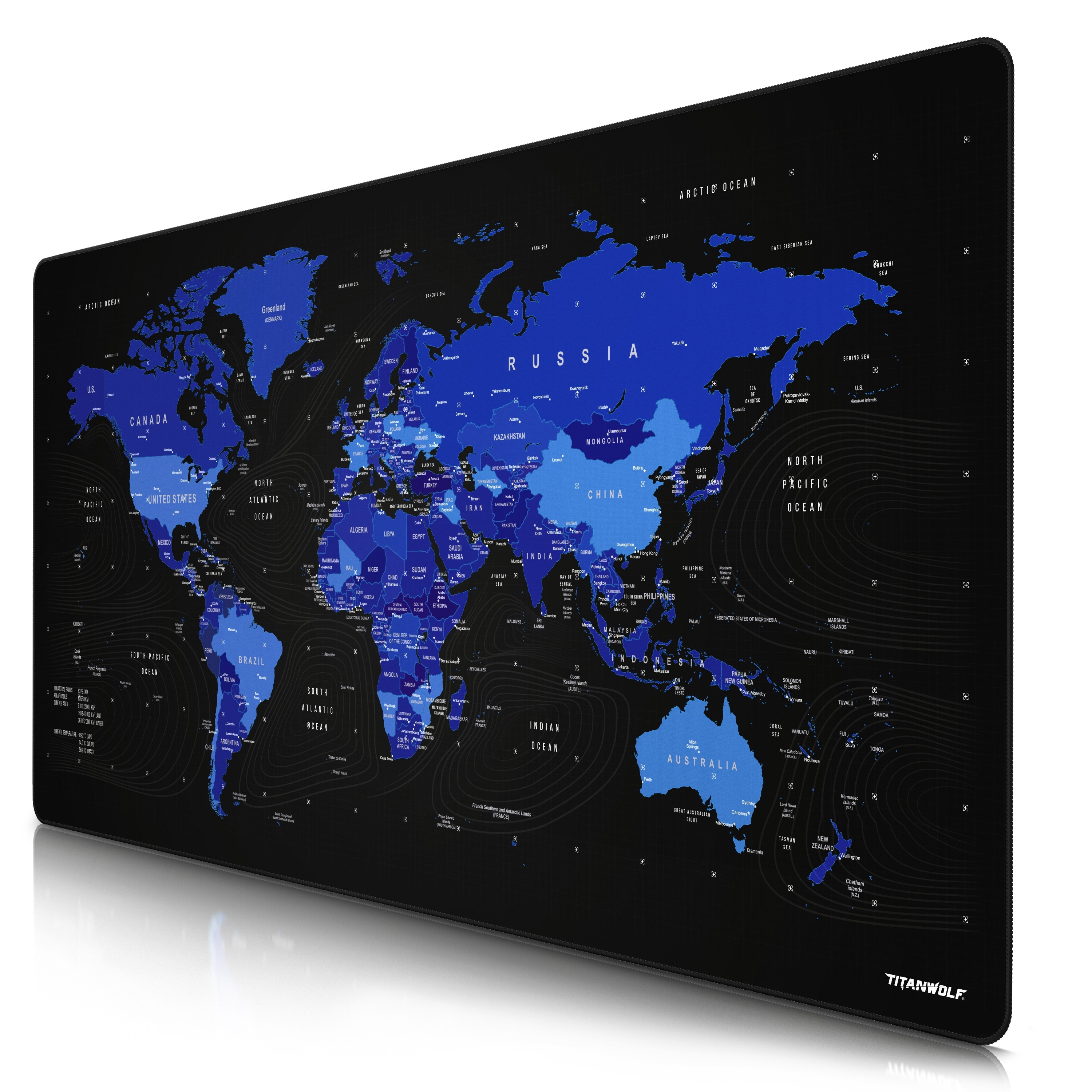 Titanwolf Gaming Mauspad, XXXL Speed Mousepad 1200 x 600 mm, Geschwindigkeit & Pr&auml;zision, Englisch blau - Bild 1