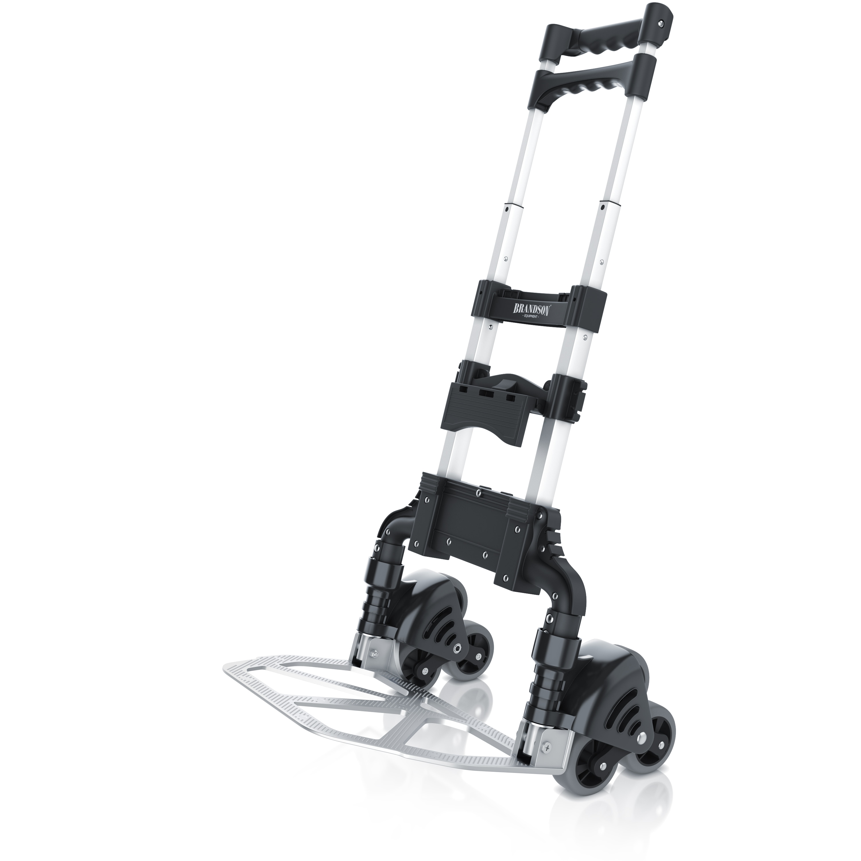 Brandson Sackkarre Treppensteiger Transportkarre klappbar - 6 R&auml;der - bis 70 kg - Kistenhalterung - Umzug Getr&auml;nkekisten - Vollgummireifen - Aluminium - Bild 1