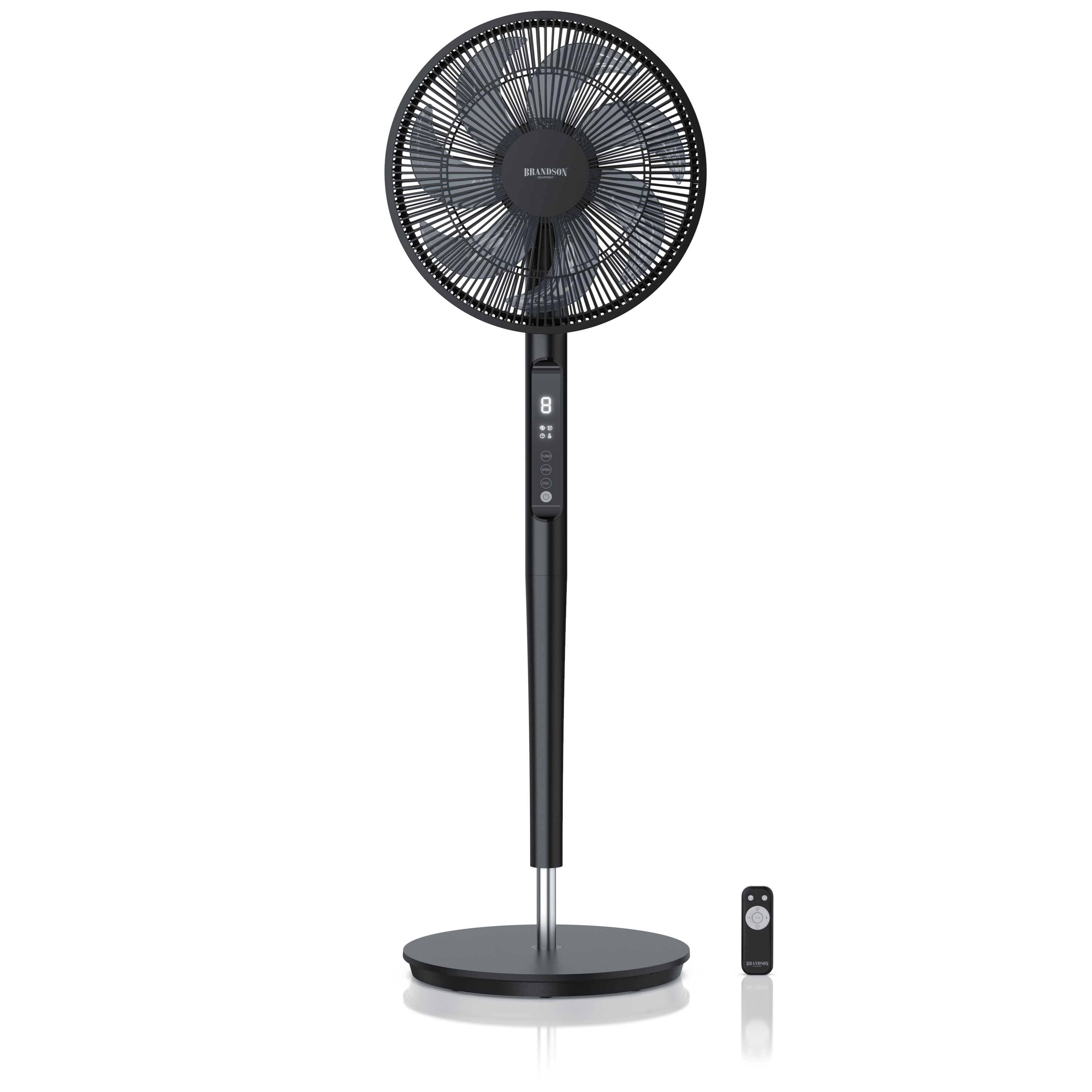 Brandson Standventilator mit DC-Motor, Ventilator mit Fernbedienung, sehr leise, energiesparend, 60&deg;, 90&deg; und 120&deg; Oszillation, Timer - Bild 1