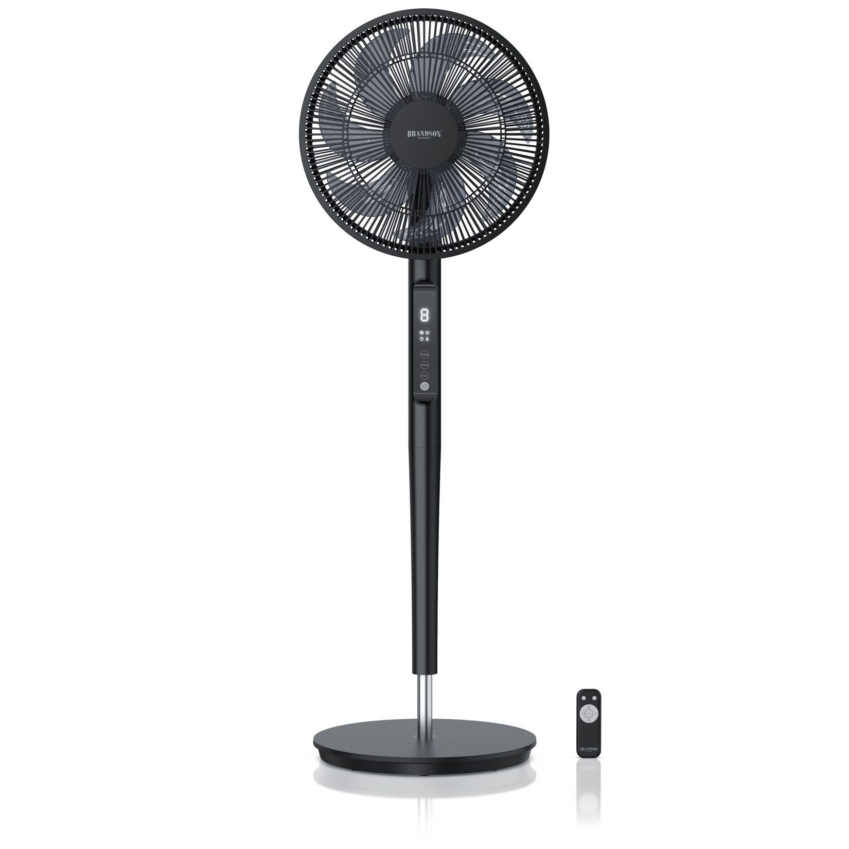 Brandson Standventilator mit DC-Motor, Ventilator mit Fernbedienung, sehr leise, energiesparend, 60°, 90° und 120° Oszillation, Timer | 04062861804605