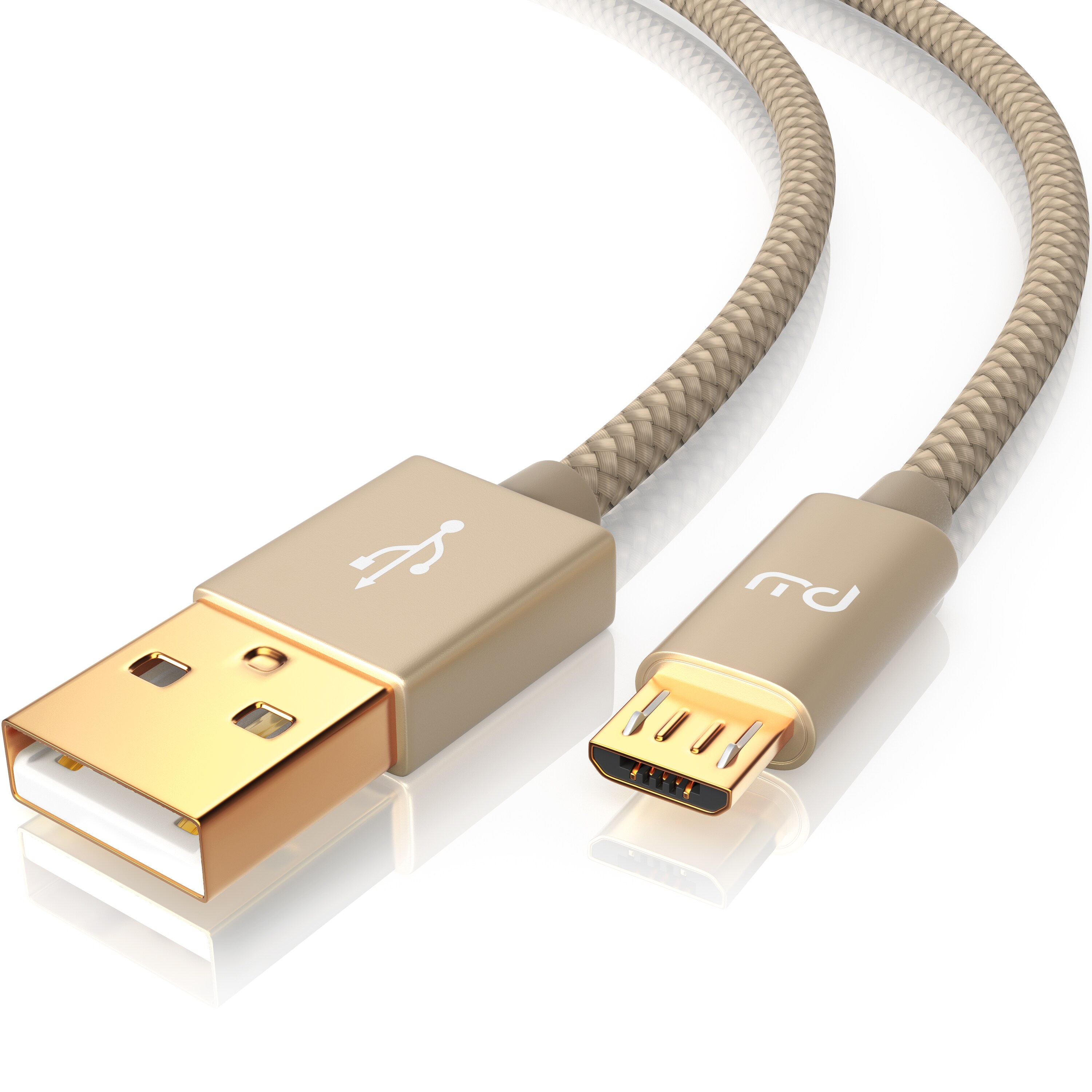 Primewire Premium Micro USB 2,4A Schnellladekabel - Nylonkabel Metallstecker - High Speed Ladekabel / Datenkabel - 3m - Bild 1