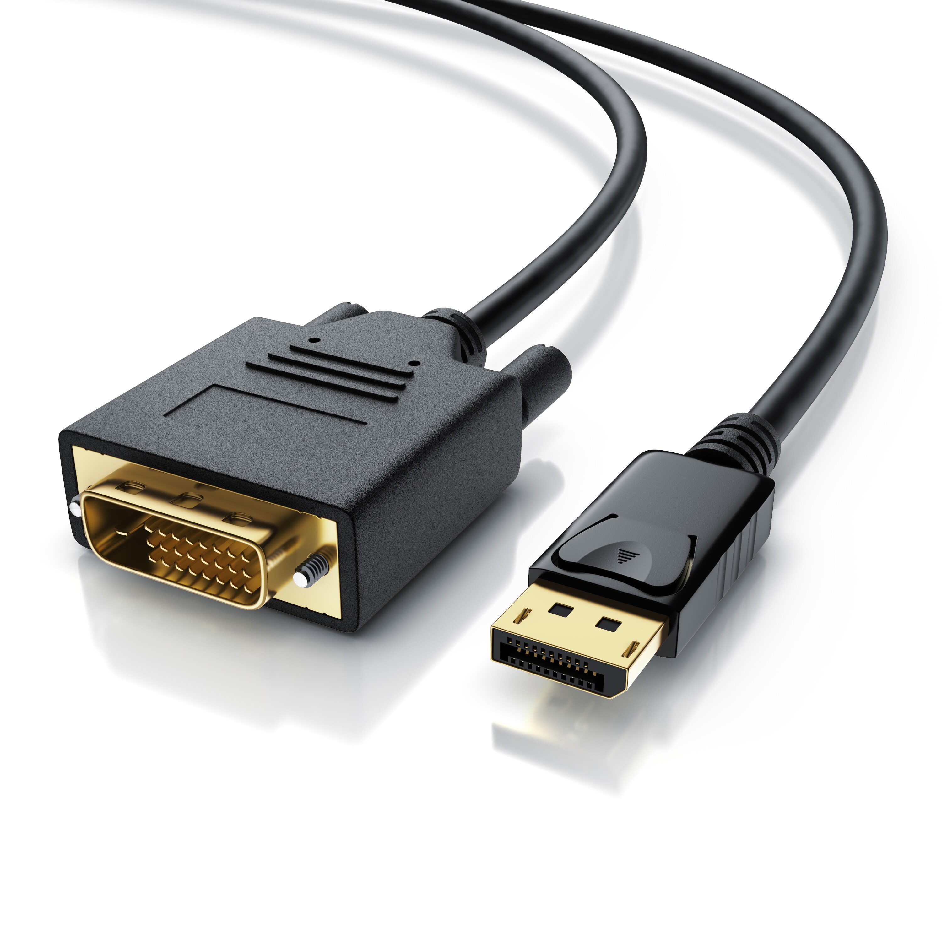 CSL DisplayPort Video-Kabel, 20 Pins, DVI-D, Monitorkabel, HDCP und EDID Zertifiziert, FHD Ausfl&ouml;sung - 1m - Bild 1