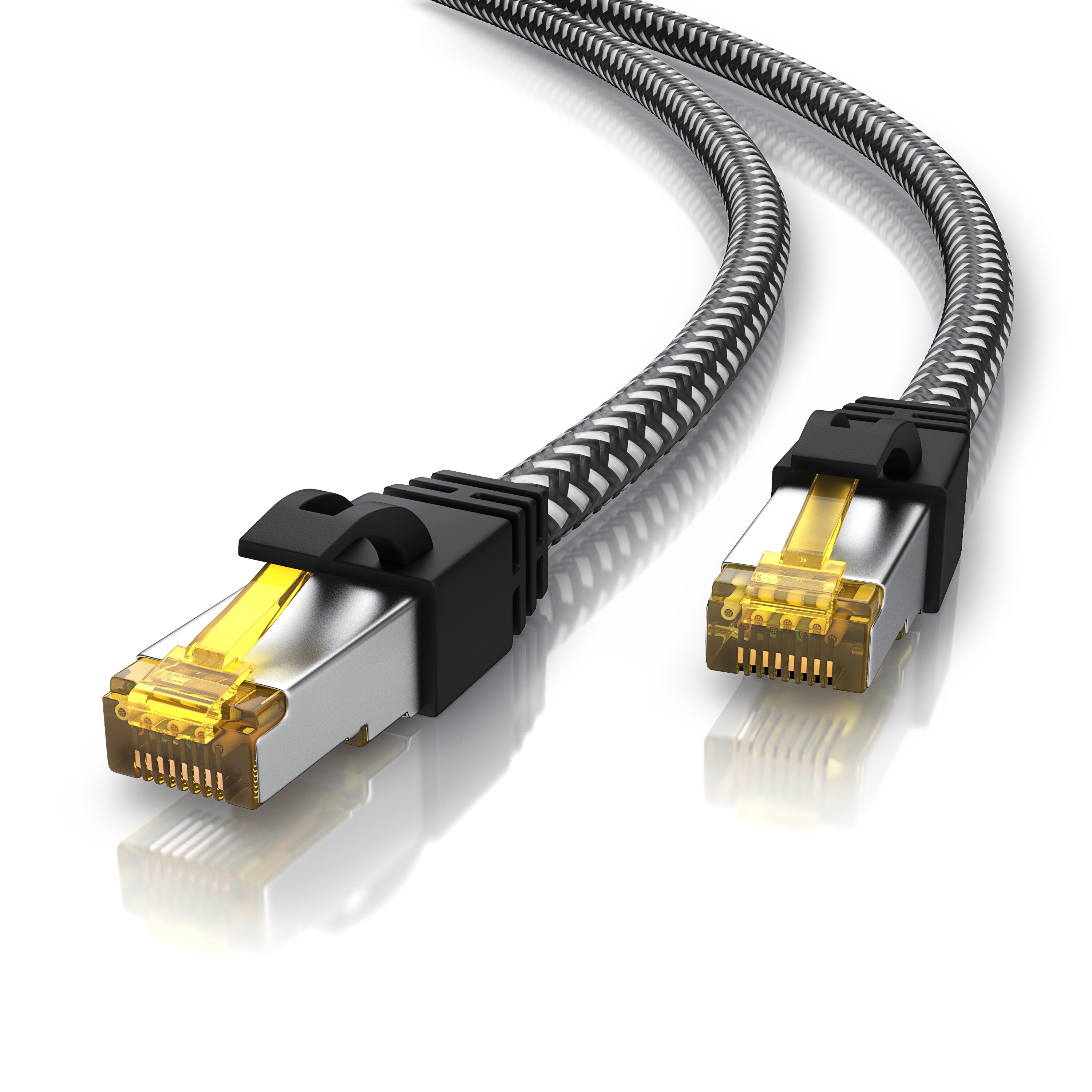Primewire Patchkabel CAT 7 Rohkabel mit Baumwollummantelung  - Gigabit Ethernet LAN Kabel - 10 Gbit/s - S/FTP PIMF Schirmung - Netzwerkkabel - 3m - Bild 1