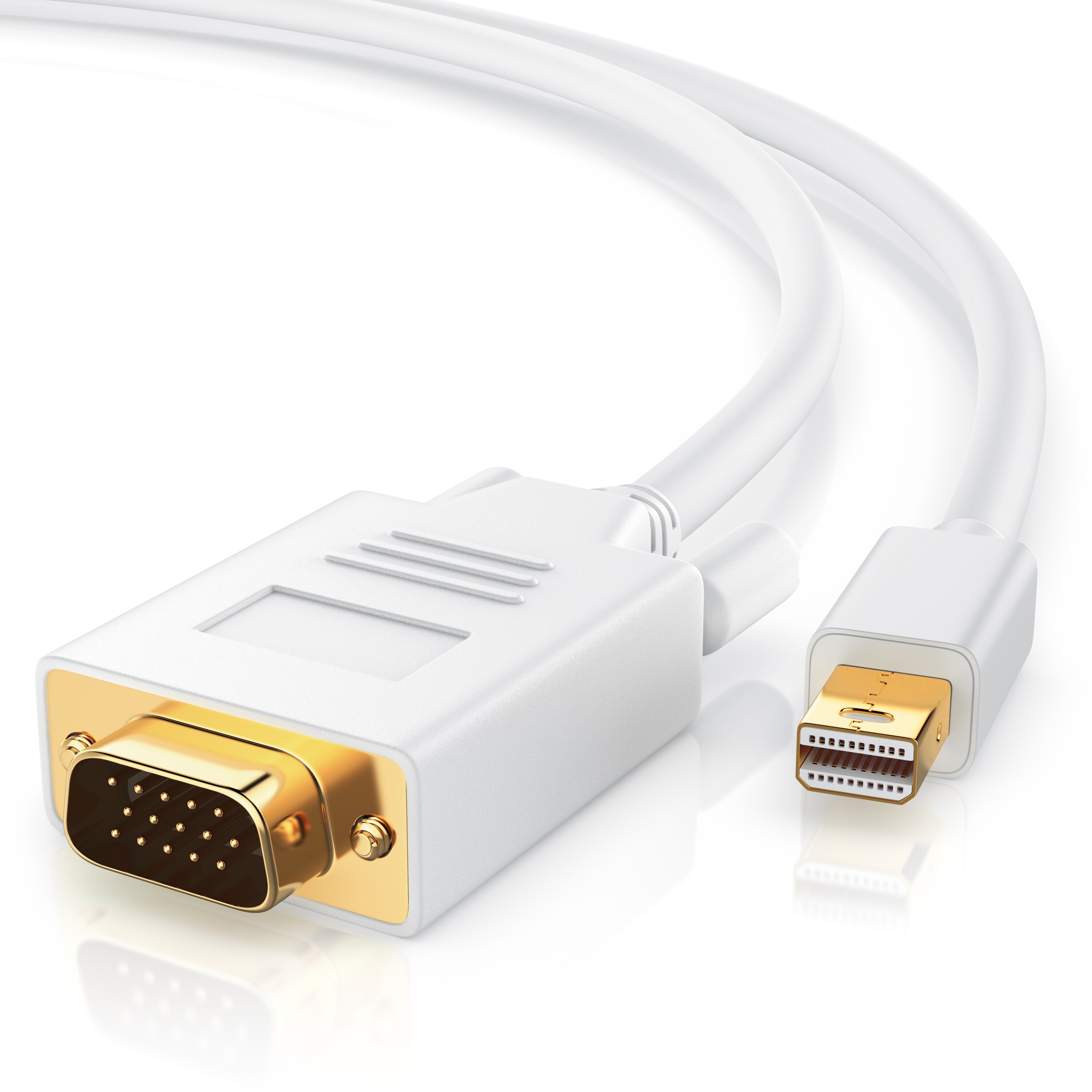CSL Mini Displayport zu VGA Audio- & Video Kabel, miniDP Monitor Adapter / Thunderbolt 1 & 2 kompatibel - 5m - Bild 1