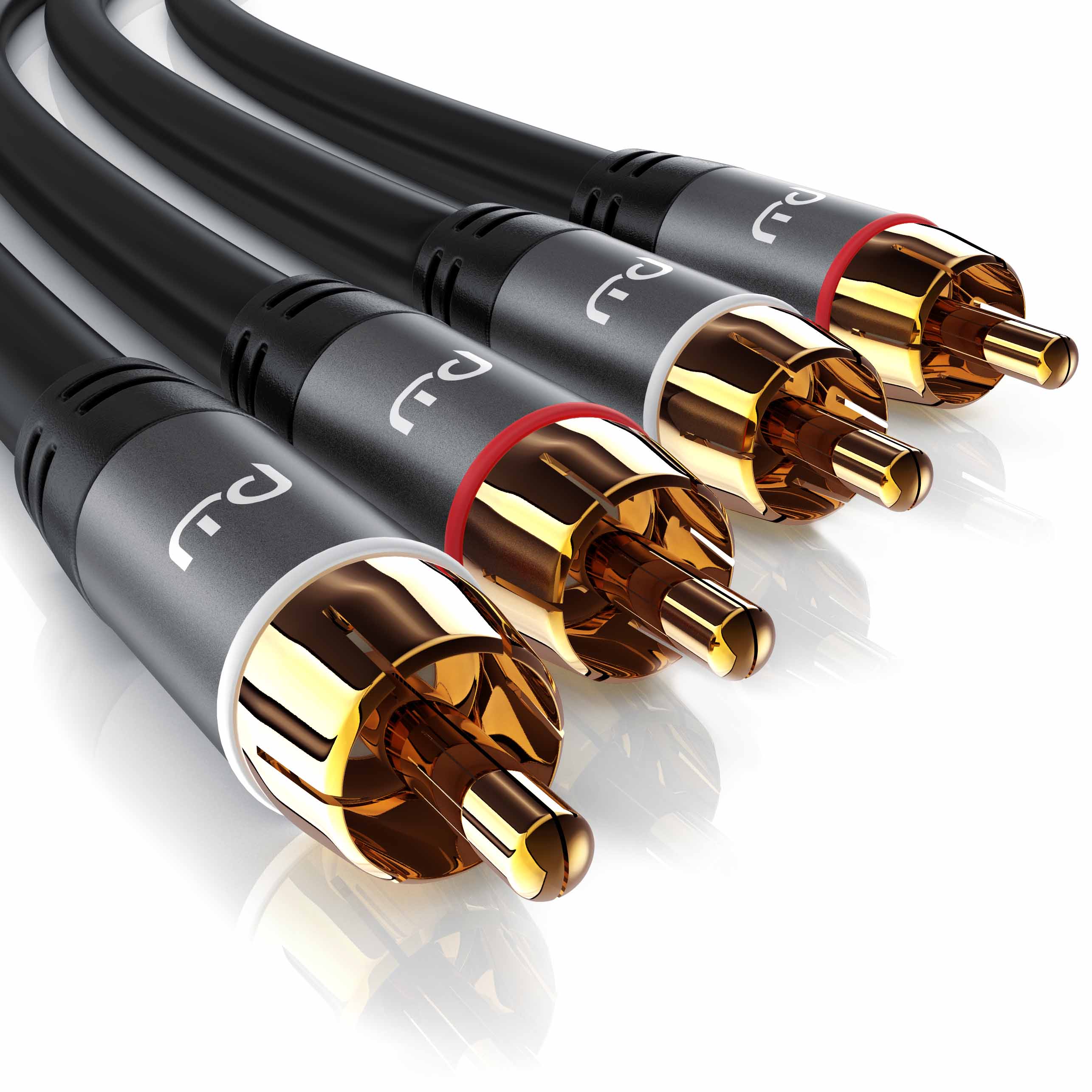 Primewire Stereo Cinch Audio-Kabel, RCA, mehrfach geschirmtes HiFi Audiokabel, 2X Cinch zu 2X Cinch - 2m - Bild 1