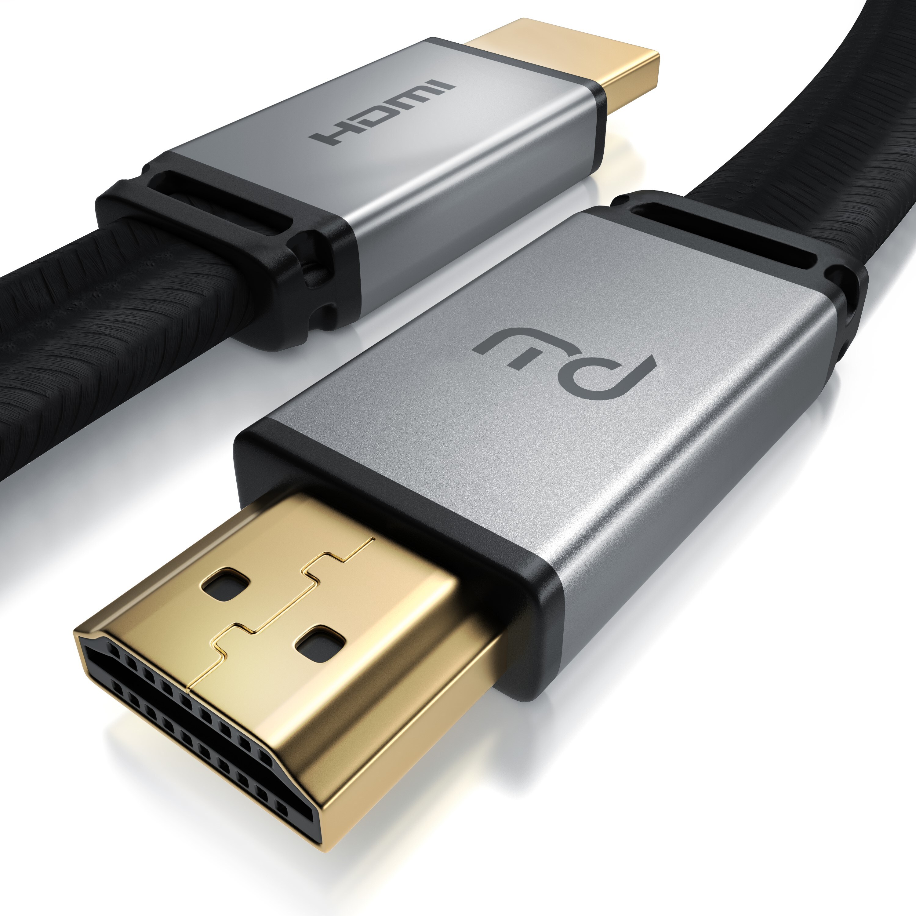 Primewire 8K High Speed HDMI Kabel 2.1 - Flachbandkabel mit Gewebemantel 7680 x 4320 @ 120 Hz mit DSC - 2m - Bild 1