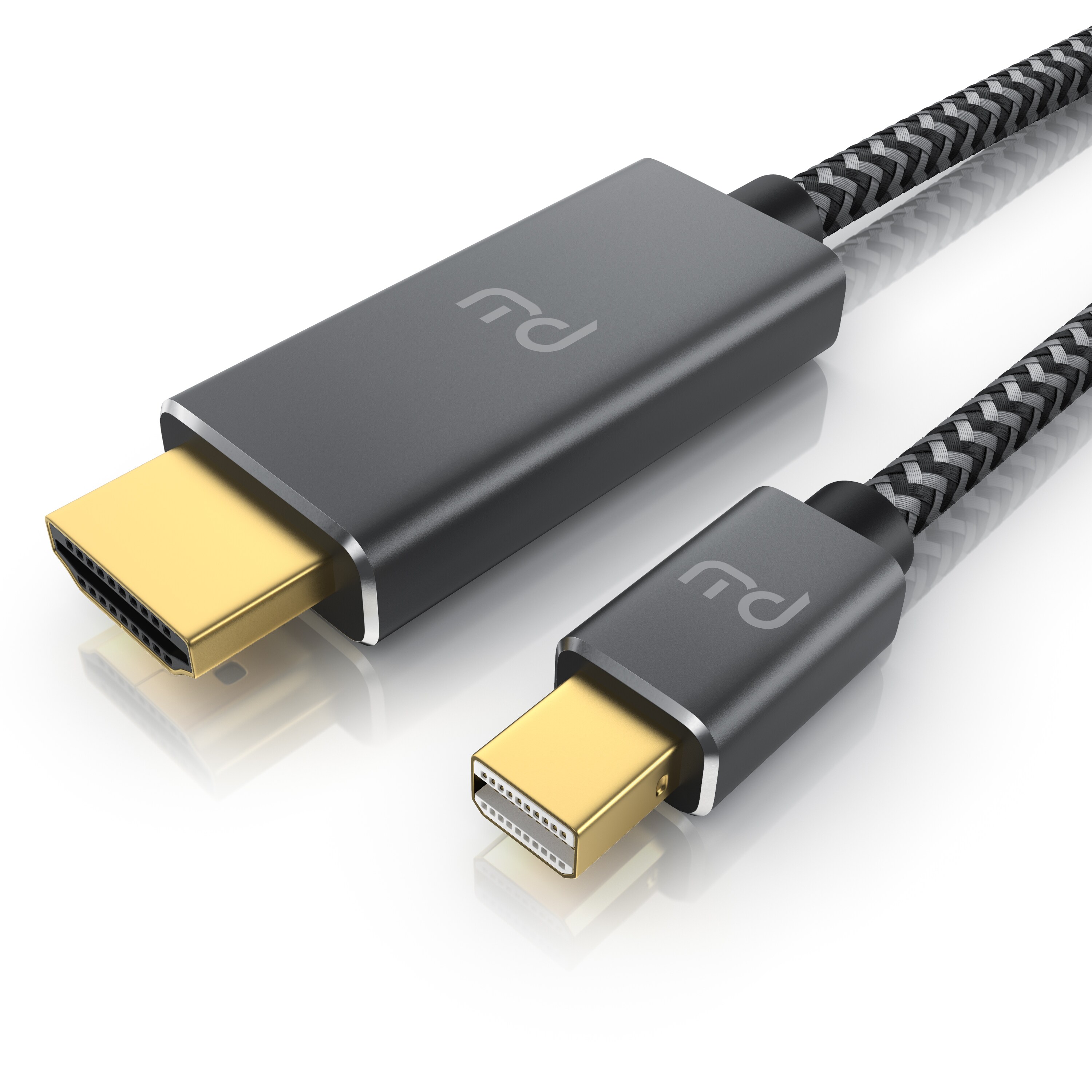 Primewire 4k Mini Displayport 1.4 zu Hdmi 2.0 Kabel - Mini DP Adapter - 4k@60Hz - Thunderbolt 1-2 - Audio und Video - f&uuml;r MacBook, Surface Pro, Lenovo - 2m - Bild 1