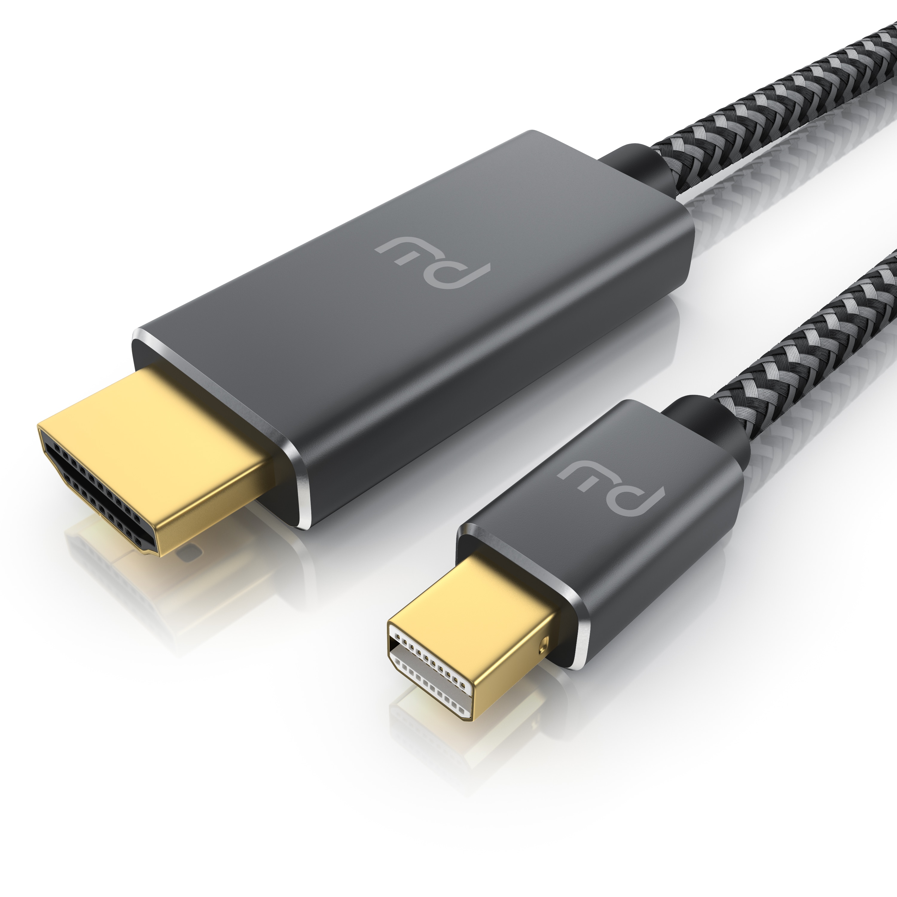 Primewire 4k Mini Displayport 1.4 zu Hdmi 2.0 Kabel - Mini DP Adapter - 4k@60Hz - Thunderbolt 1-2 - Audio und Video - f&uuml;r MacBook, Surface Pro, Lenovo - 1m - Bild 1