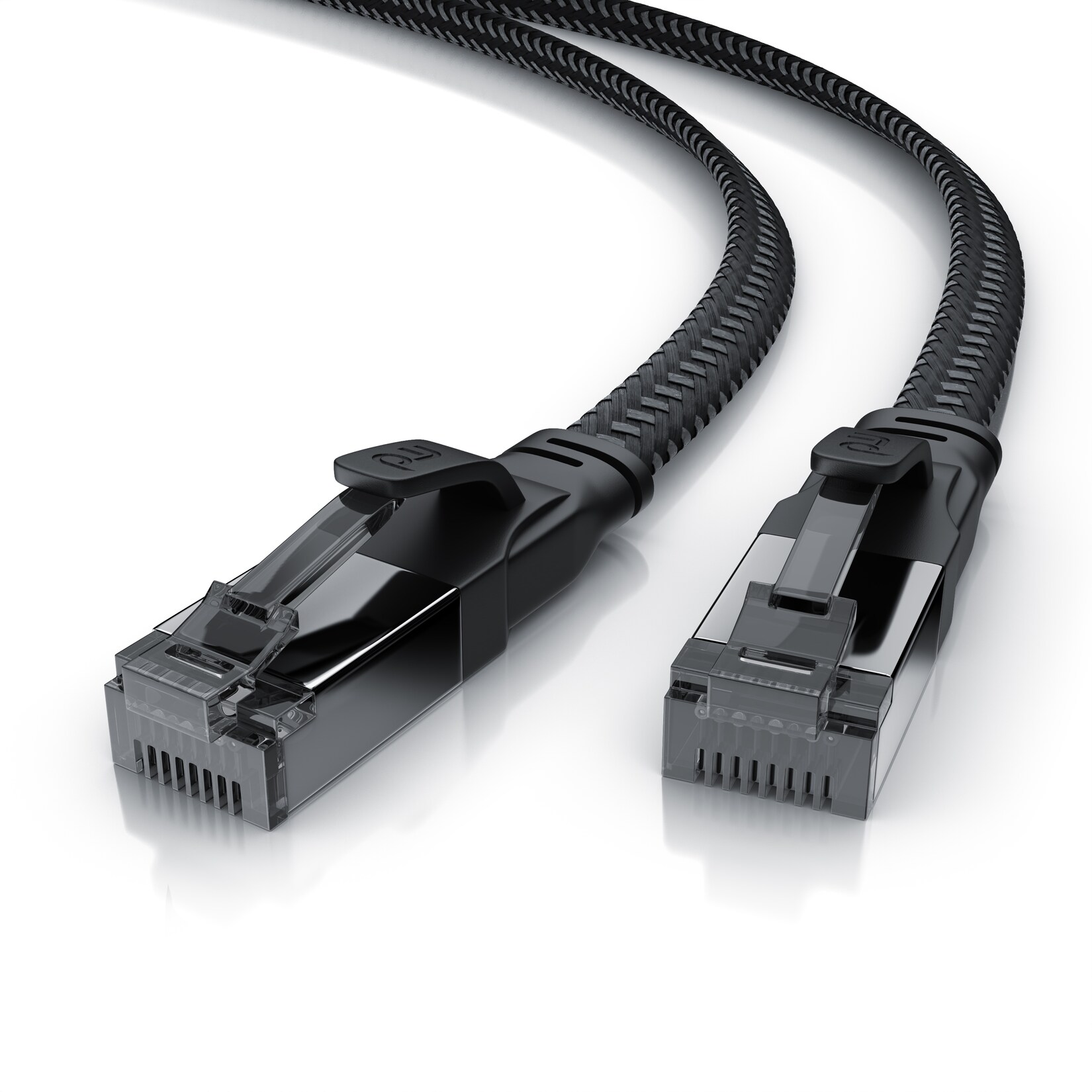 Primewire CAT 8.1 Netzwerkkabel Flach 40 Gbits, Baumwollmantel, LAN Kabel Patchkabel, Gigabit RJ45 Ethernet Cable, Flachbandkabel, Verlegekabel – 15m | 04061474124247