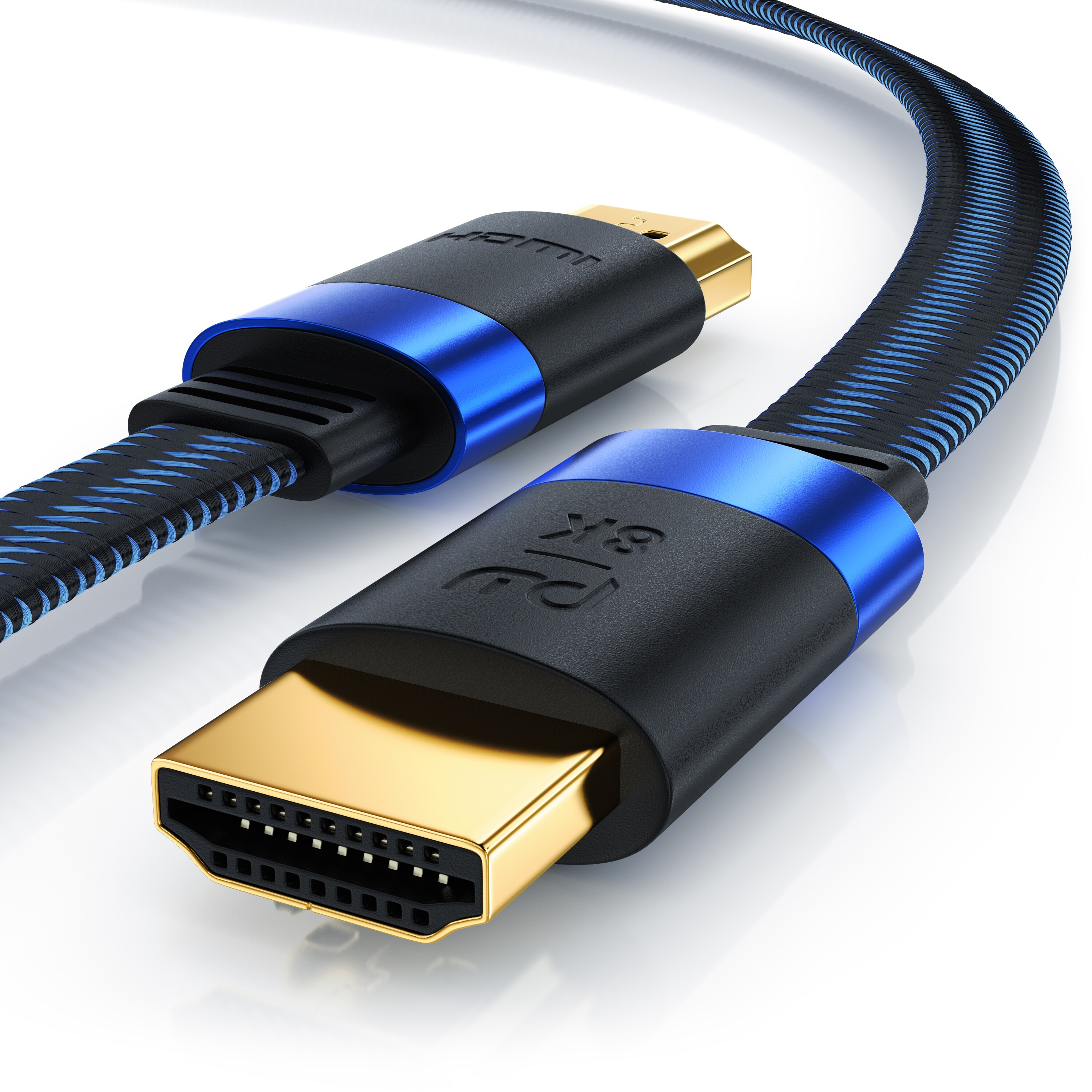 Primewire 8k HDMI Kabel 2.1 - Flachbandkabel Ultra High Speed II Ethernet, 8K UHD II, 3D TV, eARC, HDR10+ 120 Hz mit DSC, 7680 x 4320, Verlegekabel - 3m - Bild 1
