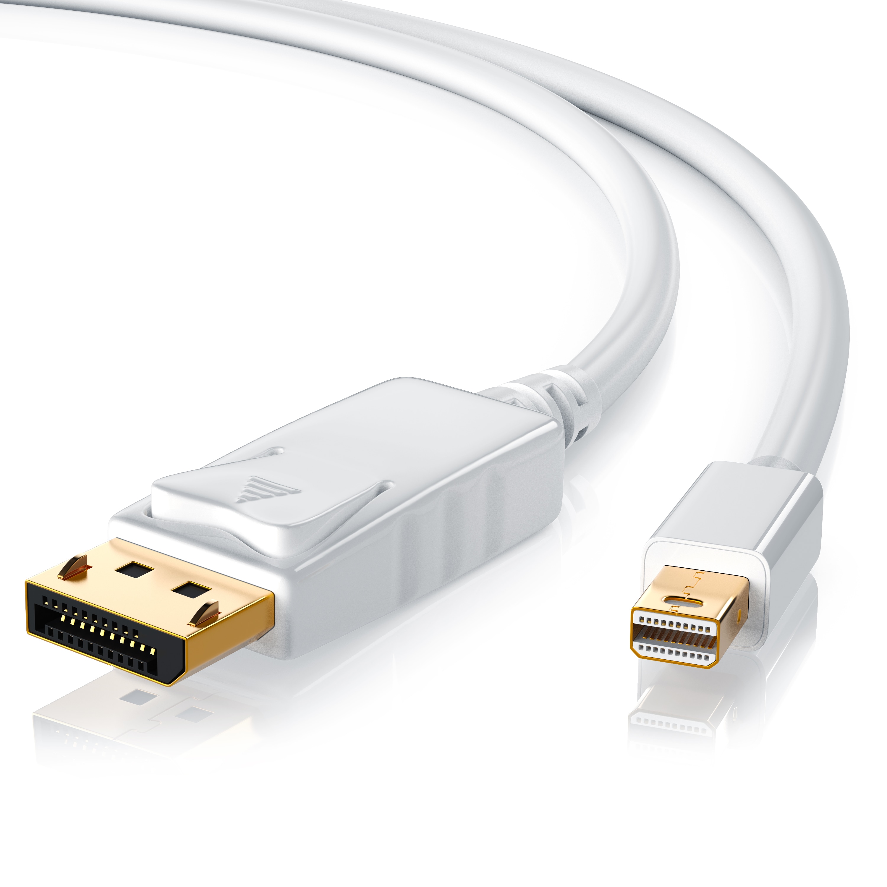 CSL Mini DisplayPort zu DisplayPort Audio- & Video-Kabel, FullHD MiniDP Monitor Kabel, Verbindungskabel - 5m - Bild 1