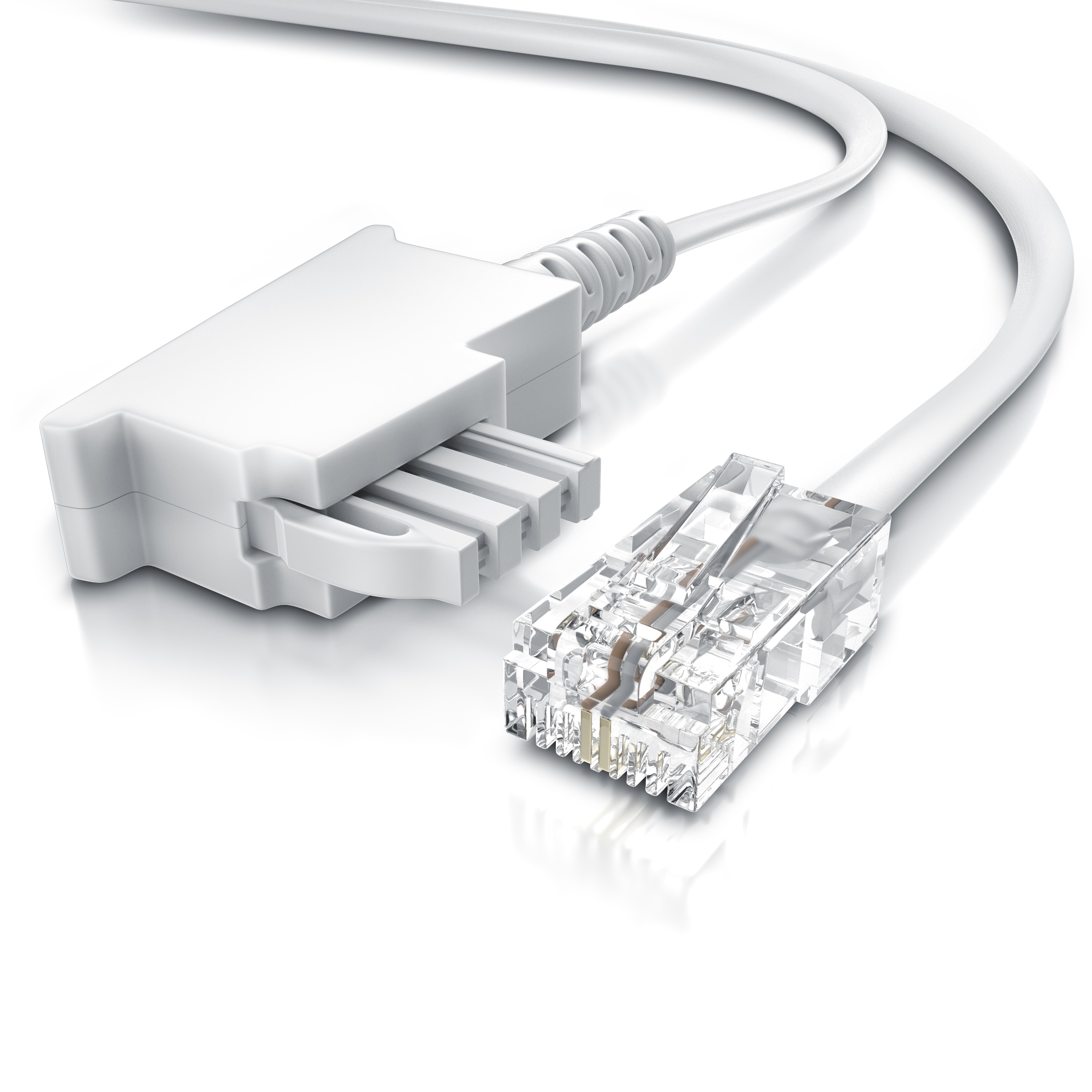 CSL - Internet Kabel Routerkabel - TAE-F Stecker auf RJ45 Stecker - 10m - Internetkabel - Router an die Telefondose, TAE - wei&szlig; - Bild 1