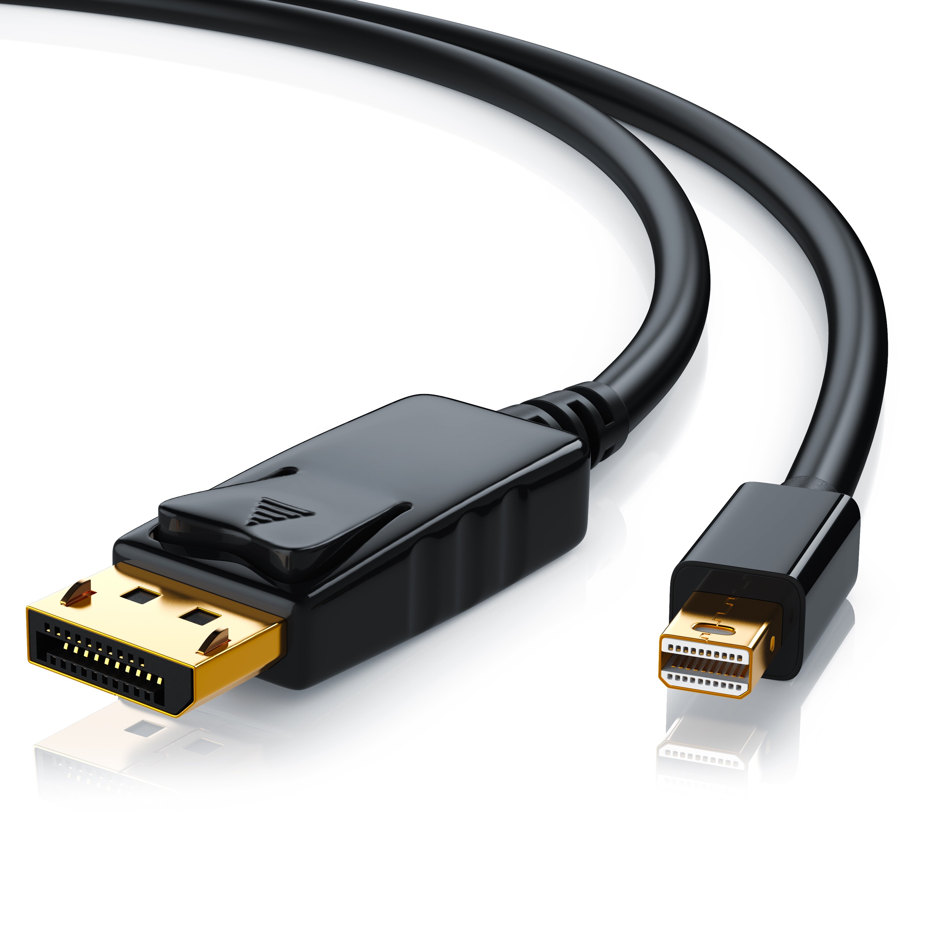 CSL Mini DisplayPort zu DisplayPort Audio- & Video-Kabel, FullHD MiniDP Monitor Kabel, Verbindungskabel - 1m - Bild 1