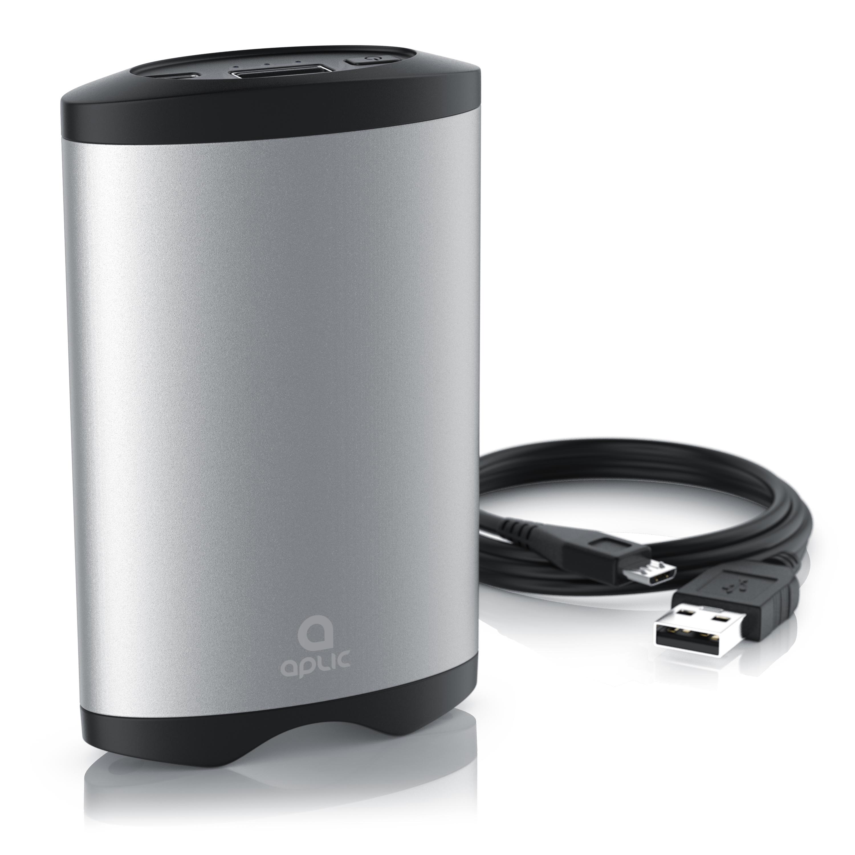 Aplic Handw&auml;rmer wiederaufladbar, 5200 mAh, elektrisch, tragbar, Taschenw&auml;rmer, Powerbank, f&uuml;r Outdoor-Sport, Jagd, Golf, Camping, Silber/schwarz - Bild 1