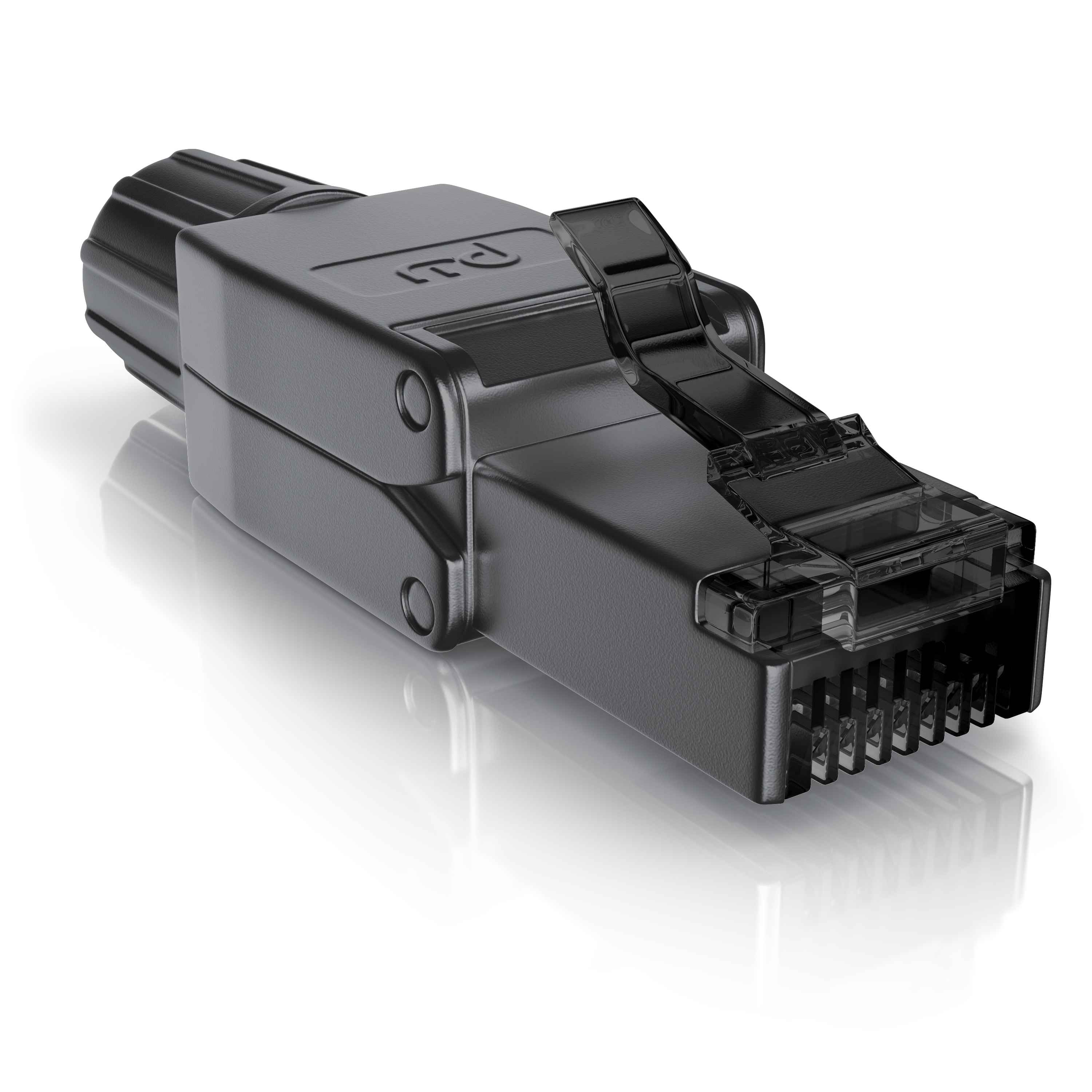 Primewire 1x Netzwerk-Adapter RJ-45 (Ethernet) zu Netzwerkkabel, Netzwerkstecker RJ45 CAT 8 - Gigabit Ethernet LAN Kabel - 40 Gbit/s, schwarz - Bild 1