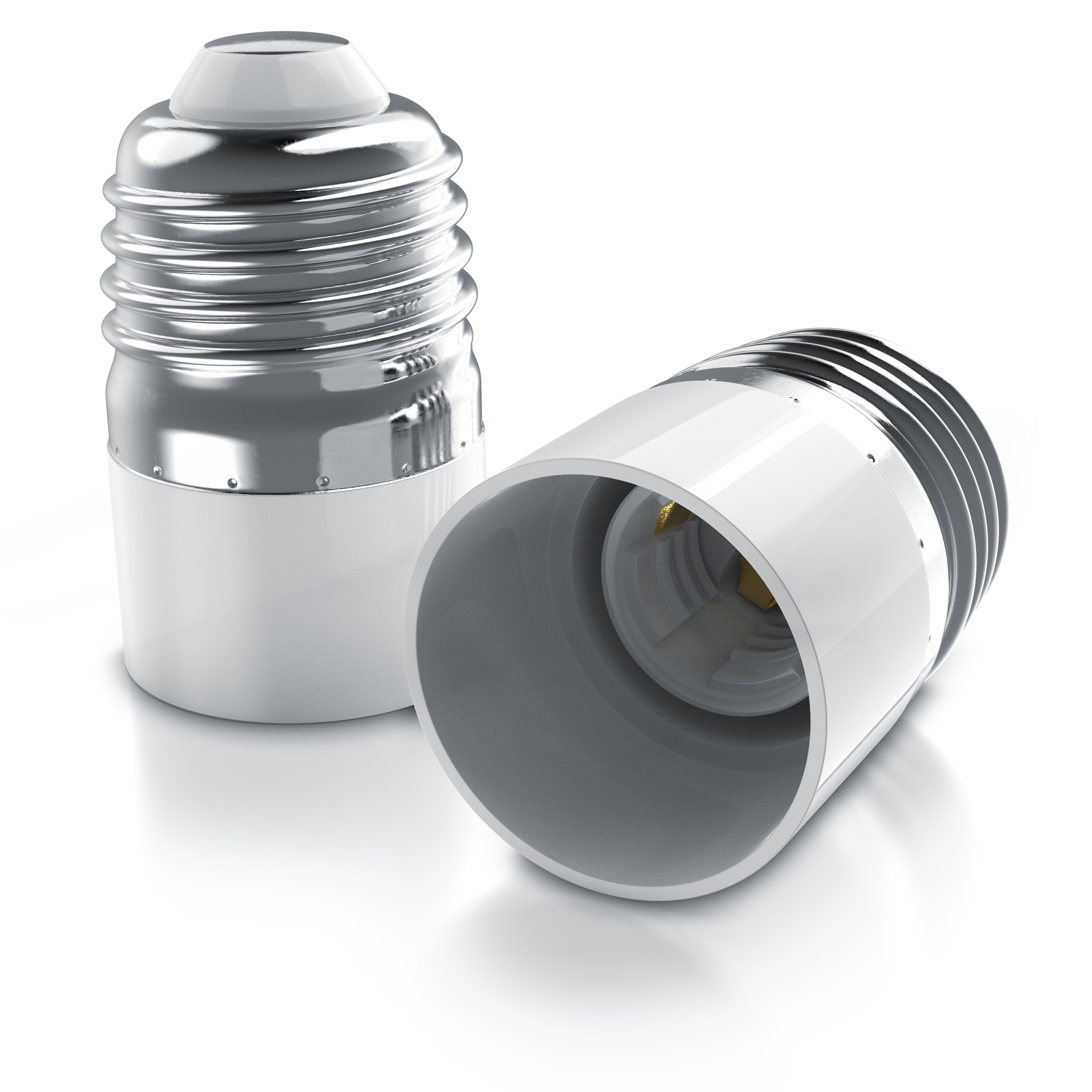 BEARWARE 2x Lampensockel Adapter - E27 Fassung auf E14 Sockel Konverter - Lampenadapter E27 auf E14 - Lampenfassung - Bild 1