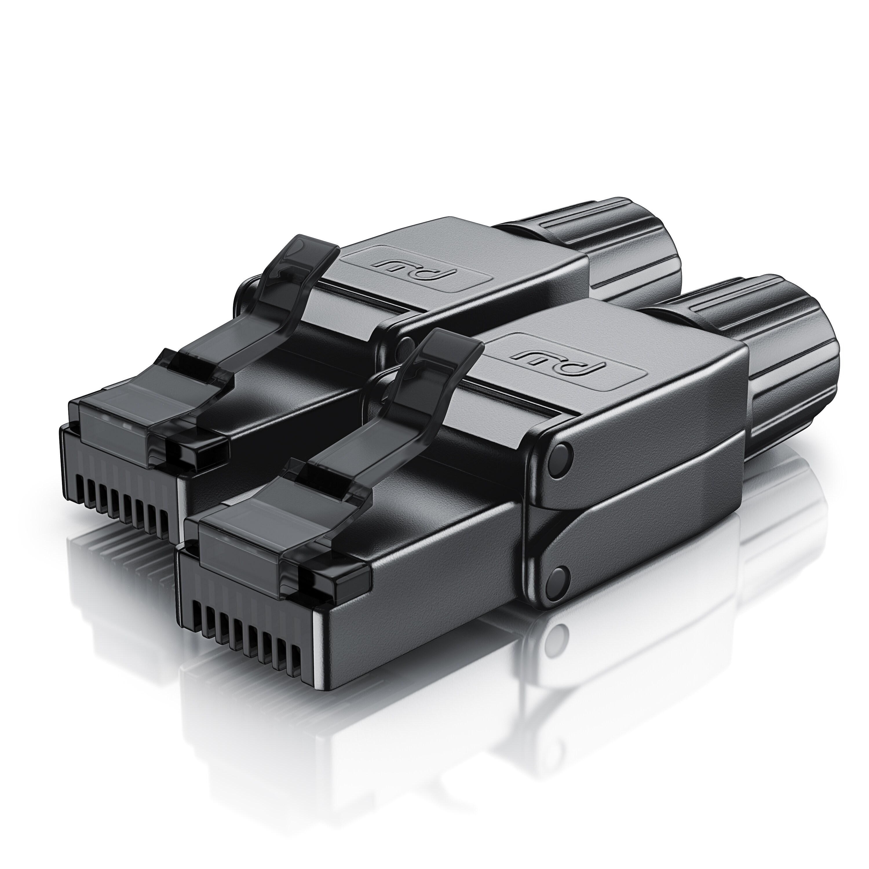 Primewire 2x Netzwerk-Adapter RJ-45 (Ethernet) zu Netzwerkkabel, Netzwerkstecker RJ45 CAT 8 - Gigabit Ethernet LAN Kabel - 40 Gbit/s, schwarz - Bild 1