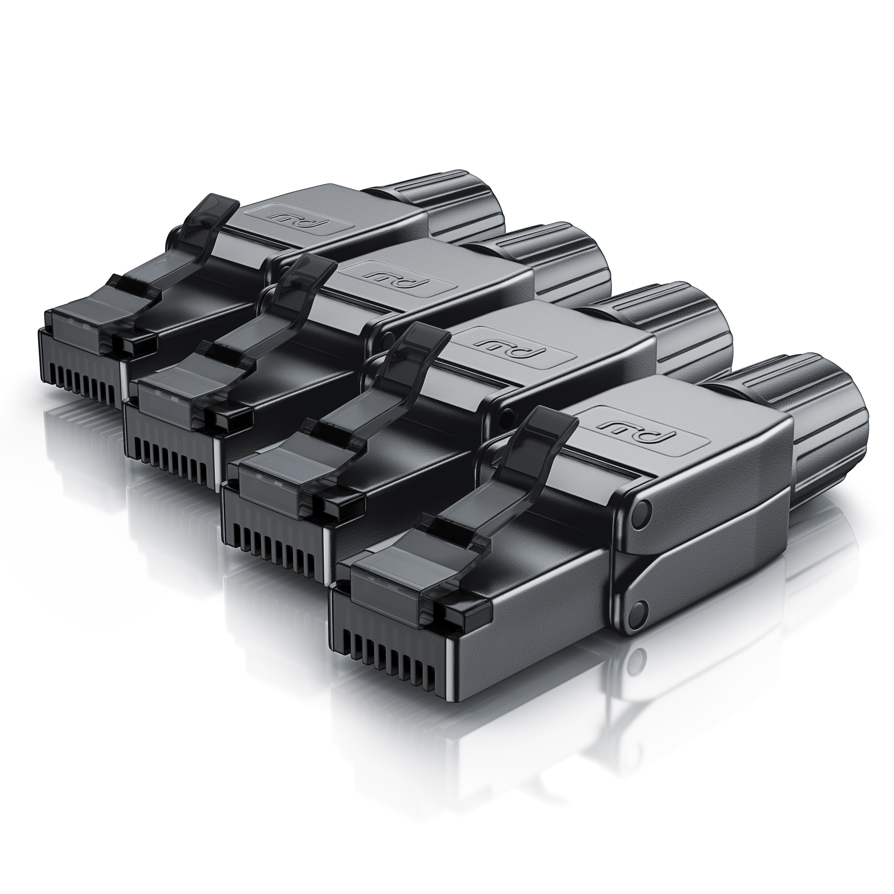 Primewire 4x Netzwerk-Adapter RJ-45 (Ethernet) zu Netzwerkkabel, Netzwerkstecker RJ45 CAT 8 - Gigabit Ethernet LAN Kabel - 40 Gbit/s, schwarz - Bild 1