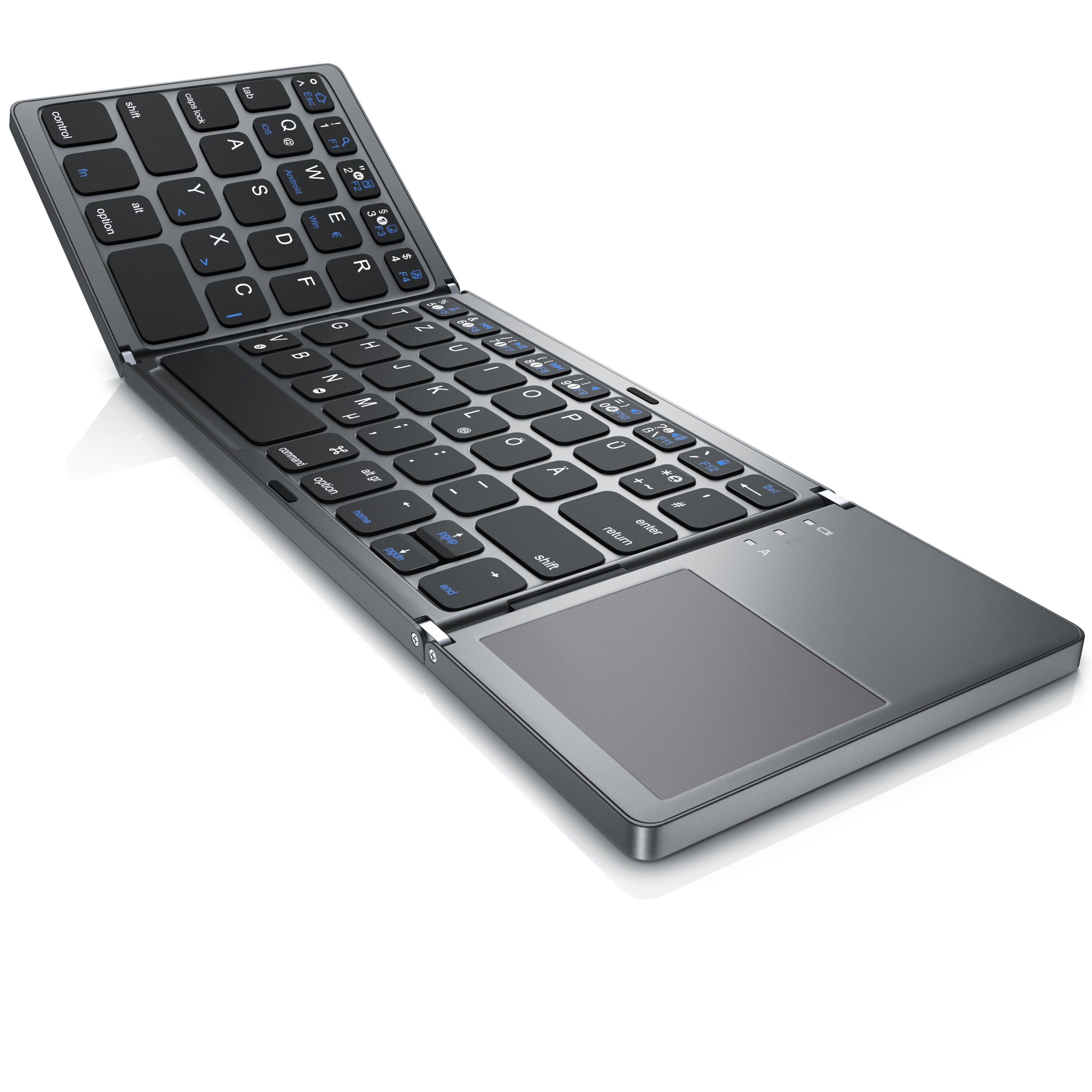 Aplic faltbare Mini Bluetooth Tastatur mit Touchpad - faltbares Keyboard im Super Slim Design - Bild 1