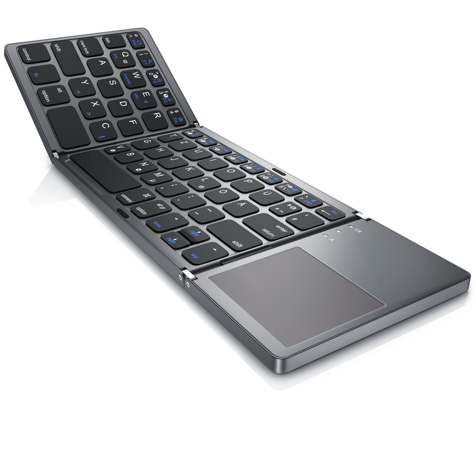 Aplic faltbare Mini Bluetooth Tastatur mit Touchpad – faltbares Keyboard im Super Slim Design | 04061474029061