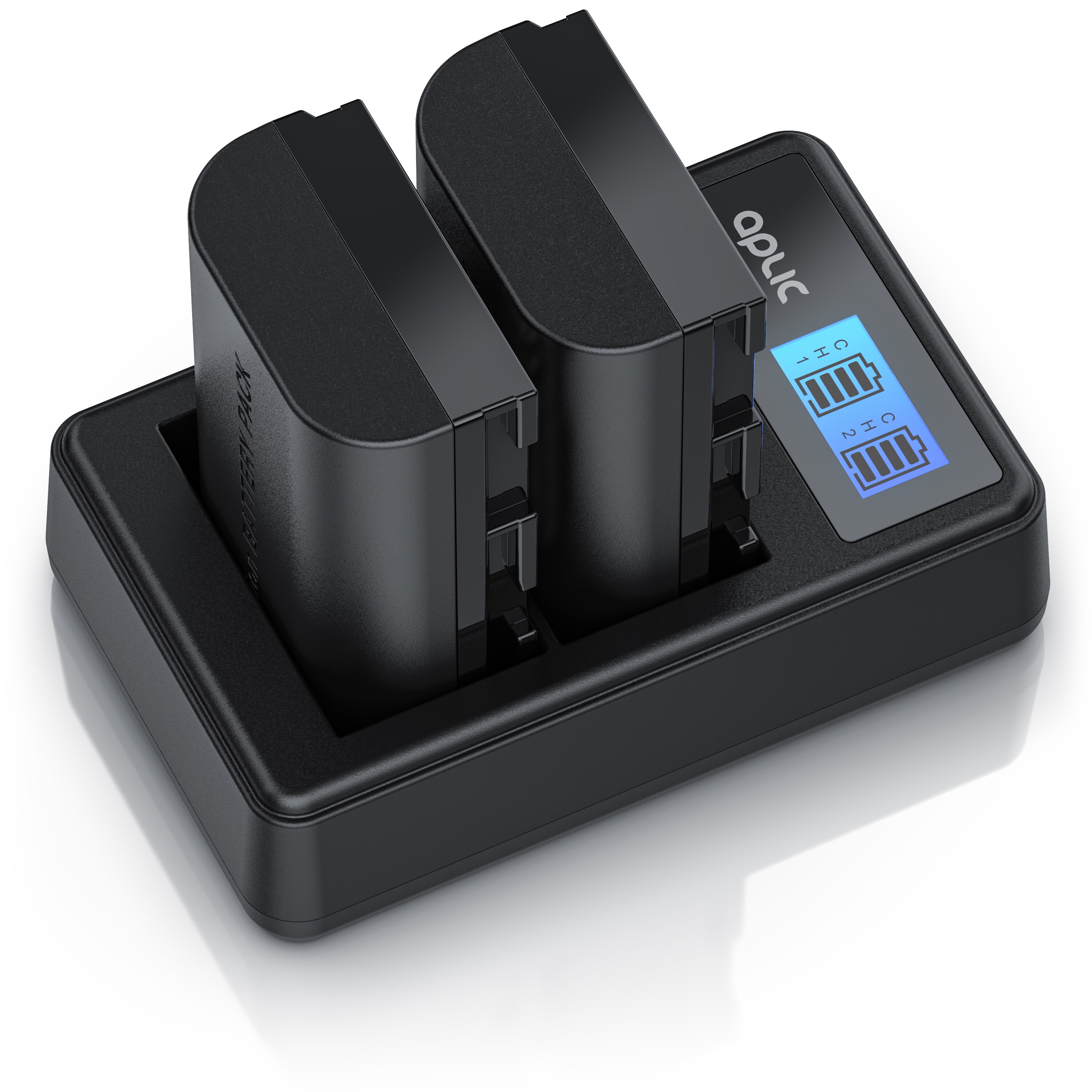 Aplic Akkuladeger&auml;t Set inkl. 2 Akkus - Batterieladeger&auml;t f&uuml;r Canon LP-E6 und LP-E6N - Kamera Akku Ladeger&auml;t - Bild 1