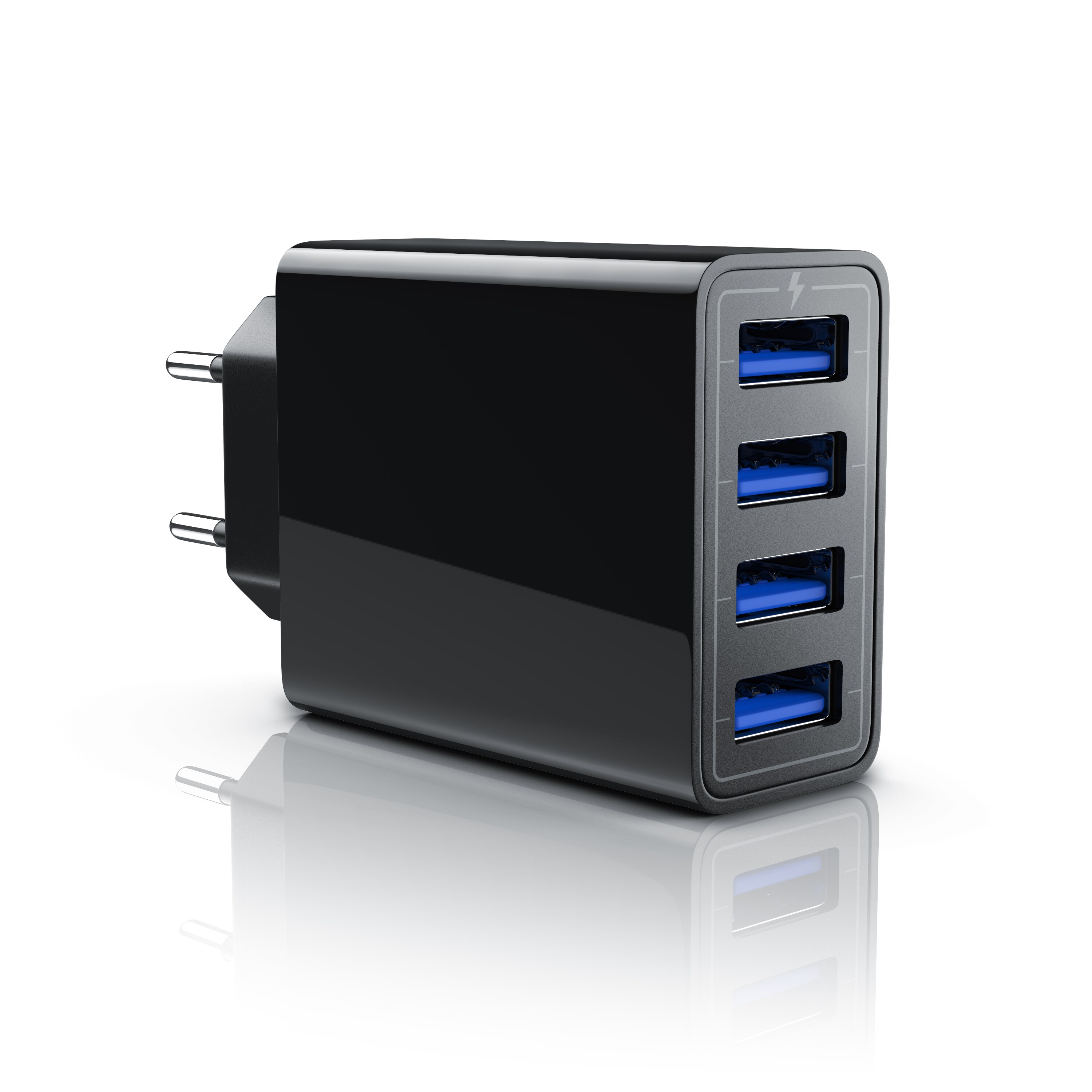 Aplic USB-Ladeger&auml;t 5000 mA, 4-Port Netzteil f&uuml;r Handy, Tablet uvm. 5000mA, 2,4A Max. je Port, 25W - Bild 1