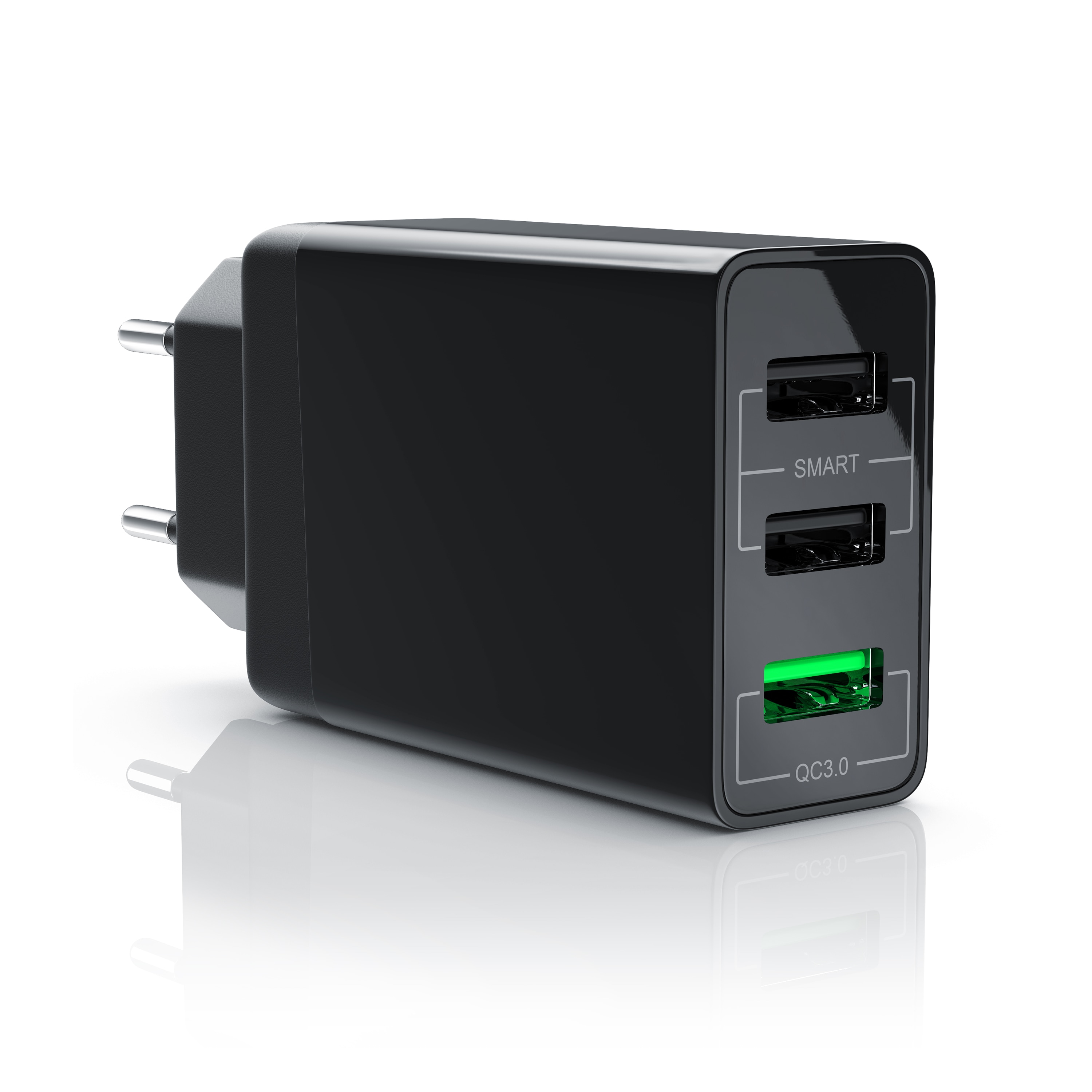Aplic USB-Ladeger&auml;t 3000 mA, 3-Port Netzteil, Quick Charge 3.0, 2x USB Port + 1x QC 3.0 Port - Bild 1